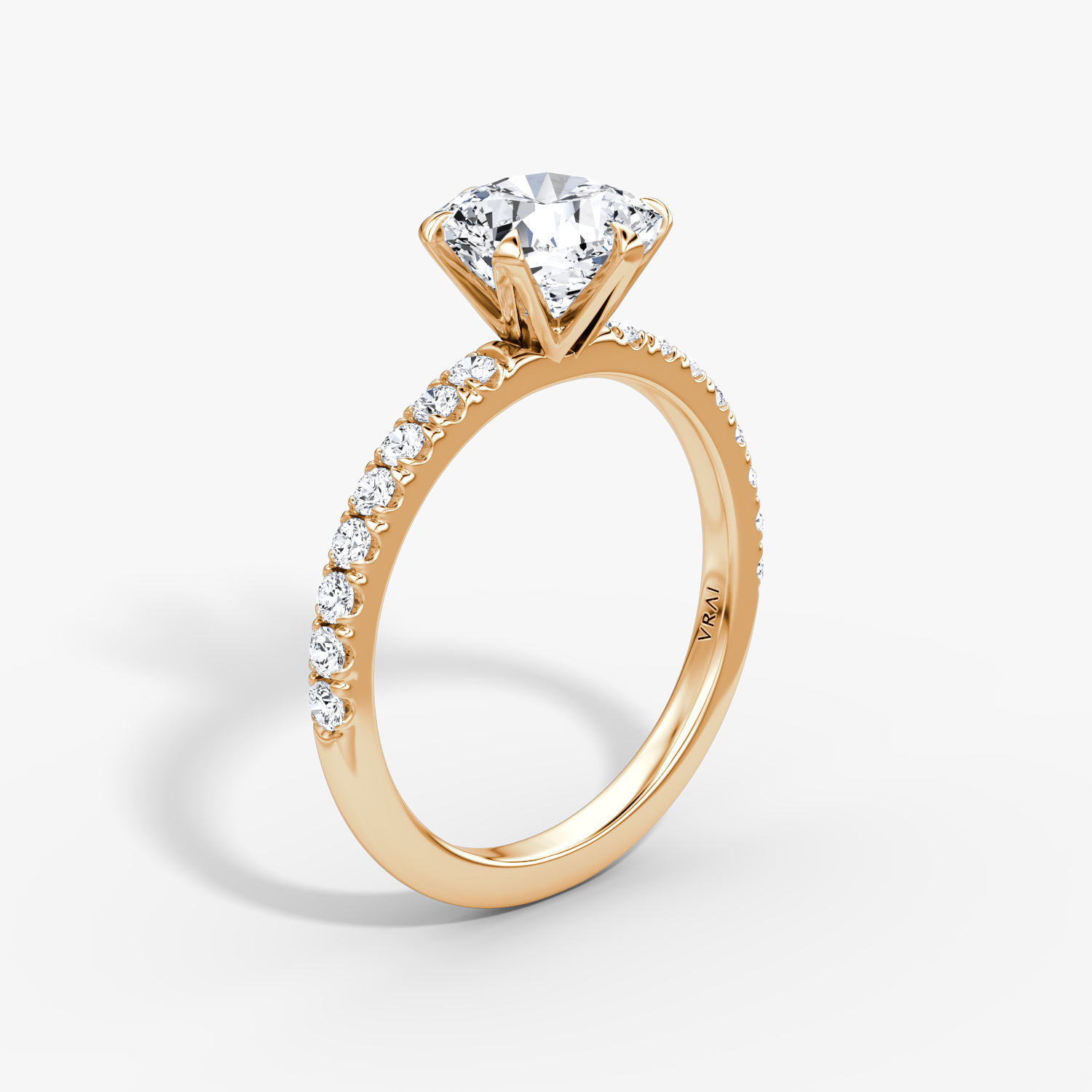 V Cushion Engagement Ring | 14k Rose Gold