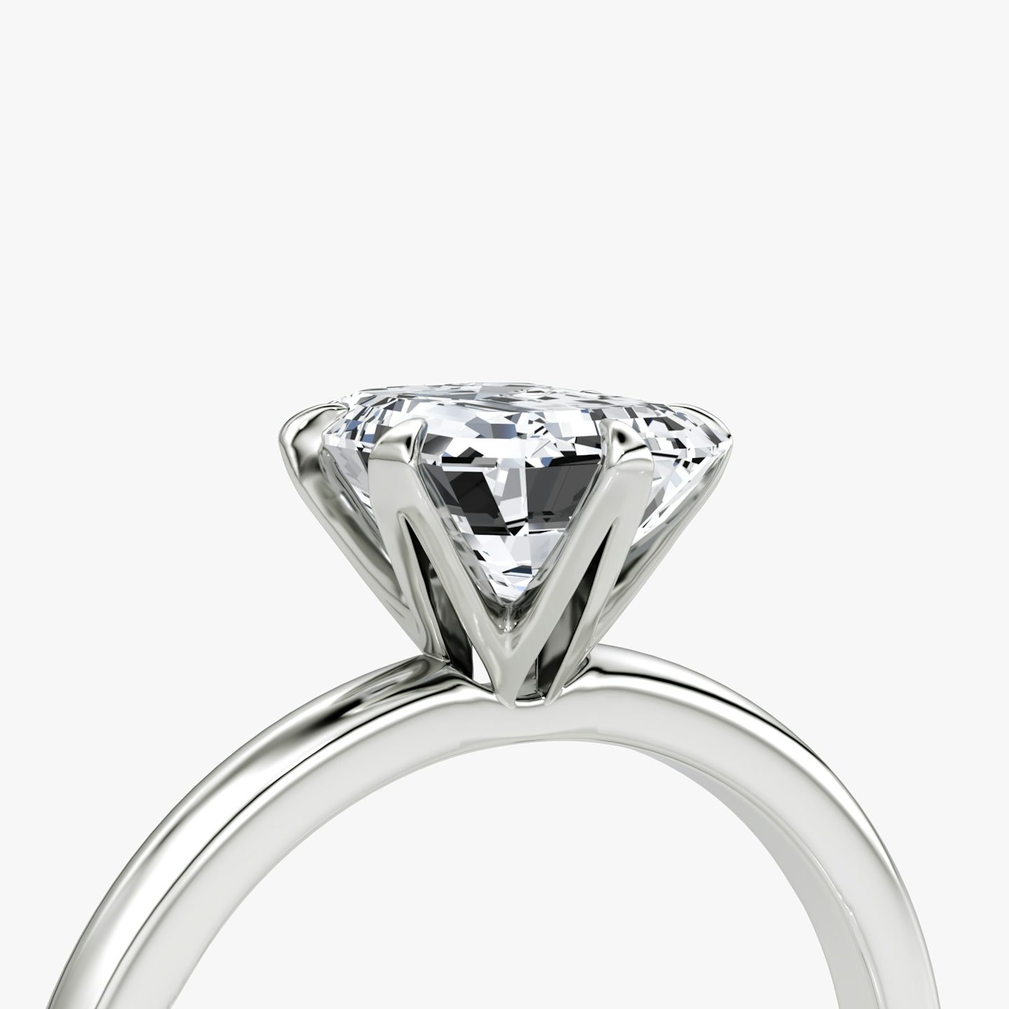 The V | Emerald | 18k | 18k White Gold | Band: Plain | Diamond orientation: vertical | Carat weight: See full inventory