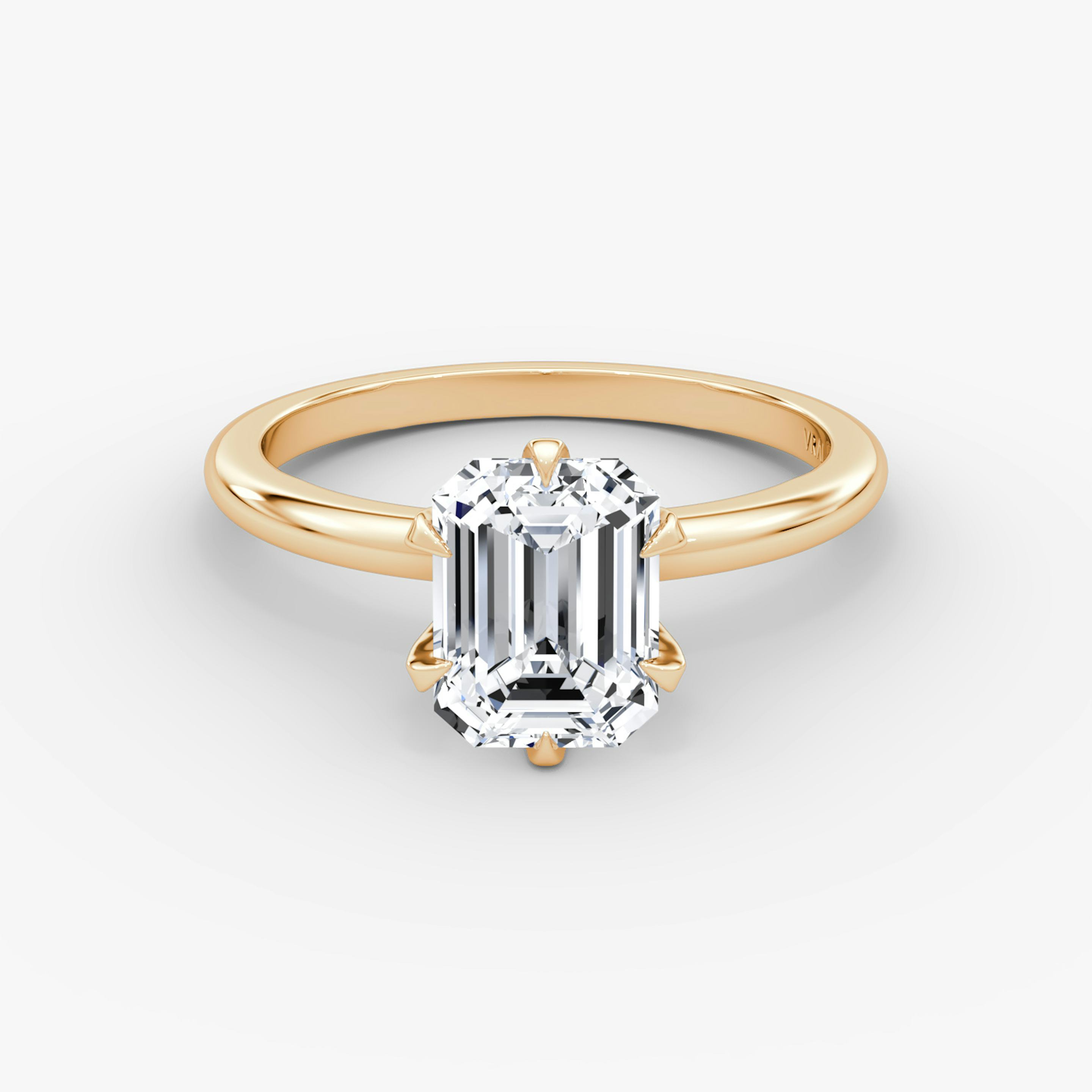 V | Emerald | 14k | 14k Roségold | Ring: Schlicht | Diamantausrichtung: vertical | Karatgewicht: Gesamtbestand ansehen
