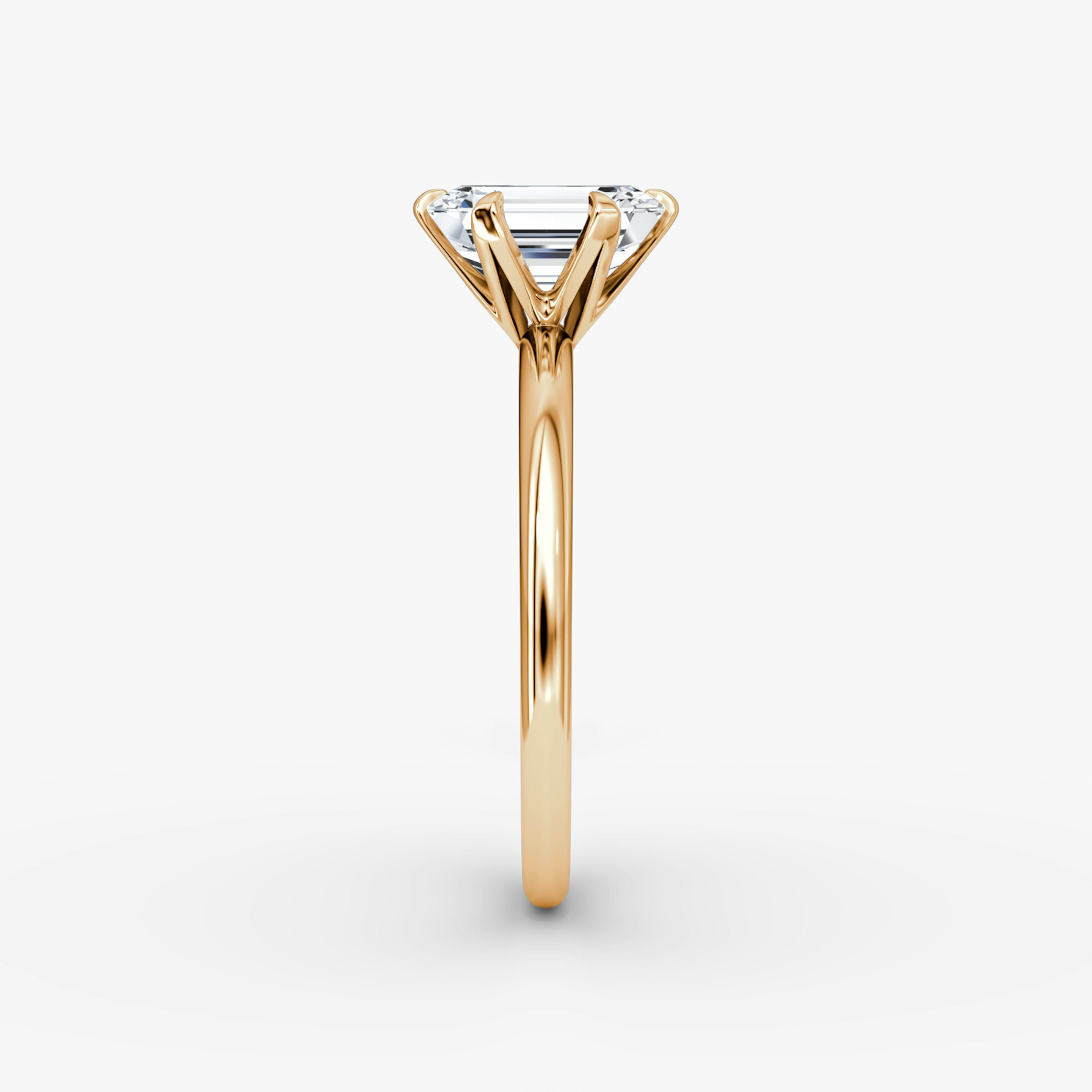 The V | Emerald | 14k | 14k Rose Gold | Band: Plain | Diamond orientation: vertical | Carat weight: See full inventory