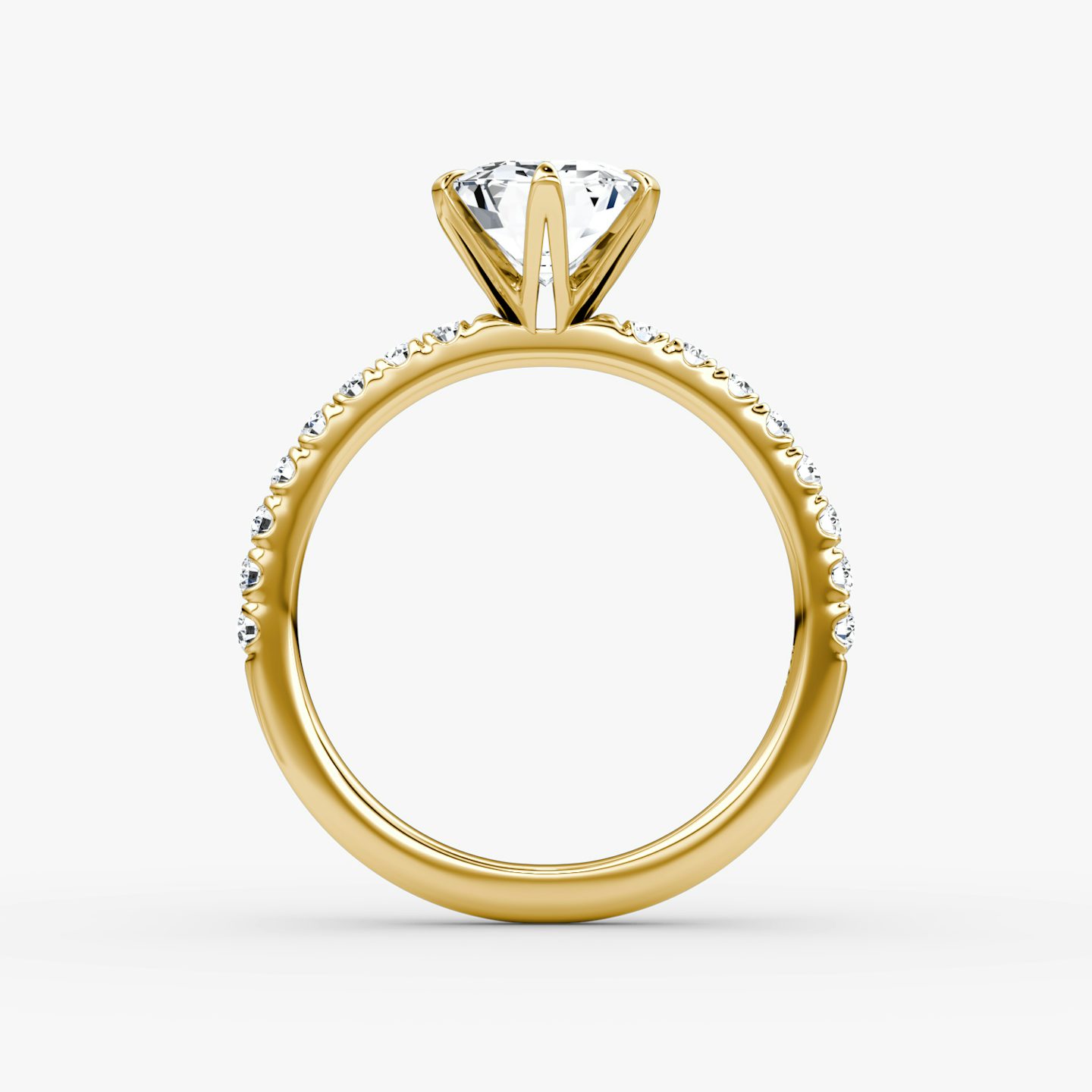 The V | Emerald | 18k | 18k Yellow Gold | Band: Pavé | Diamond orientation: vertical | Carat weight: See full inventory