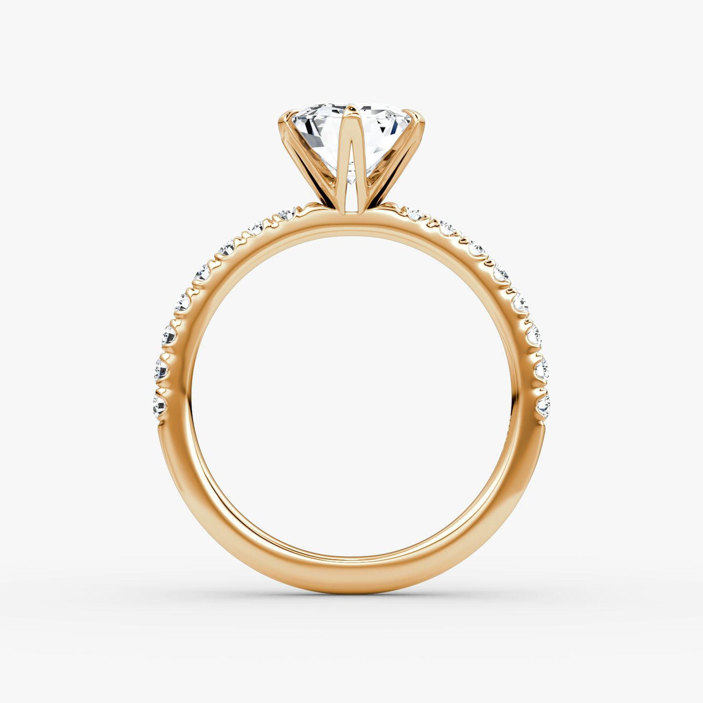 The V | Emerald | 14k | 14k Rose Gold | Band: Pavé | Diamond orientation: vertical | Carat weight: See full inventory