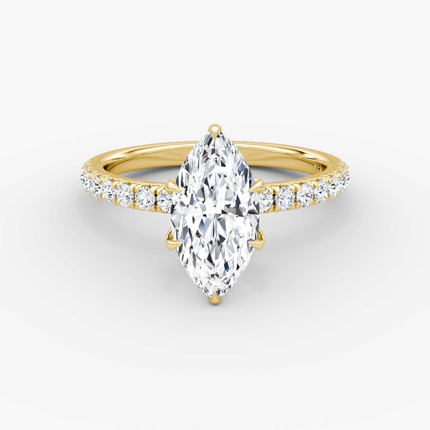 The V | Pavé Marquise | 18k | 18k Yellow Gold | Band: Pavé | Diamond orientation: vertical | Carat weight: See full inventory