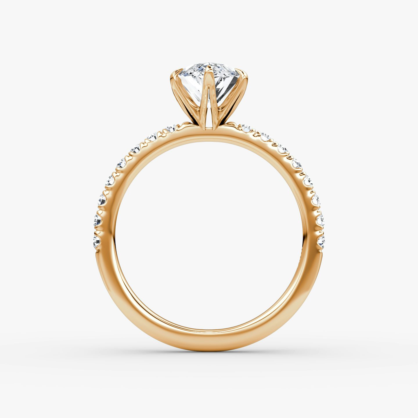 The V | Pavé Marquise | 14k | 14k Rose Gold | Band: Pavé | Diamond orientation: vertical | Carat weight: See full inventory