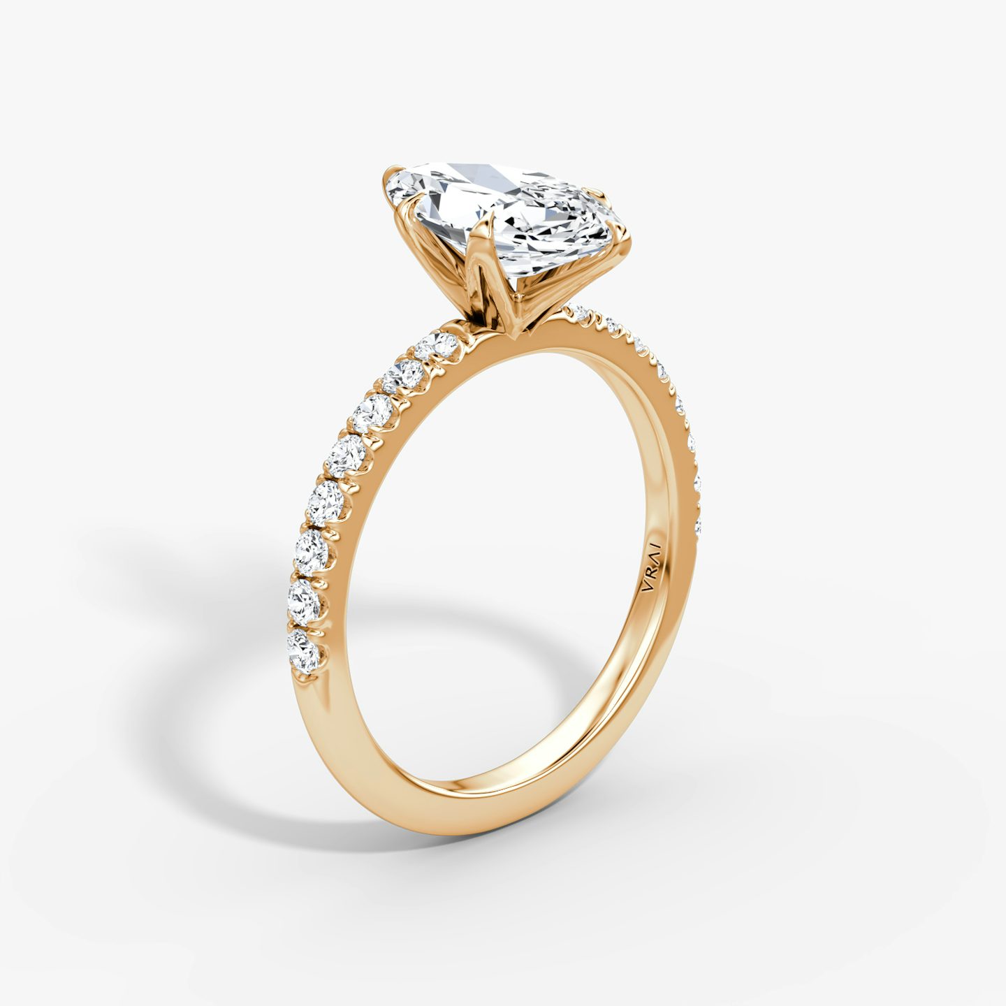 The V | Pavé Marquise | 14k | 14k Rose Gold | Band: Pavé | Diamond orientation: vertical | Carat weight: See full inventory