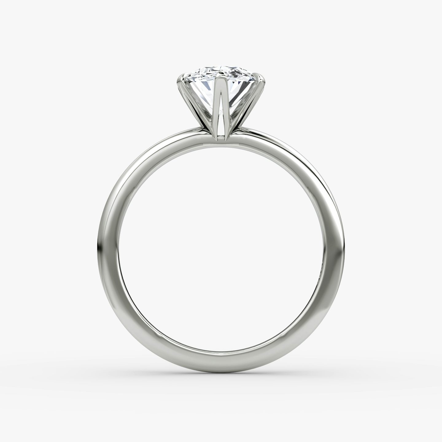 The V | Oval | 18k | 18k White Gold | Band: Plain | Diamond orientation: vertical | Carat weight: See full inventory