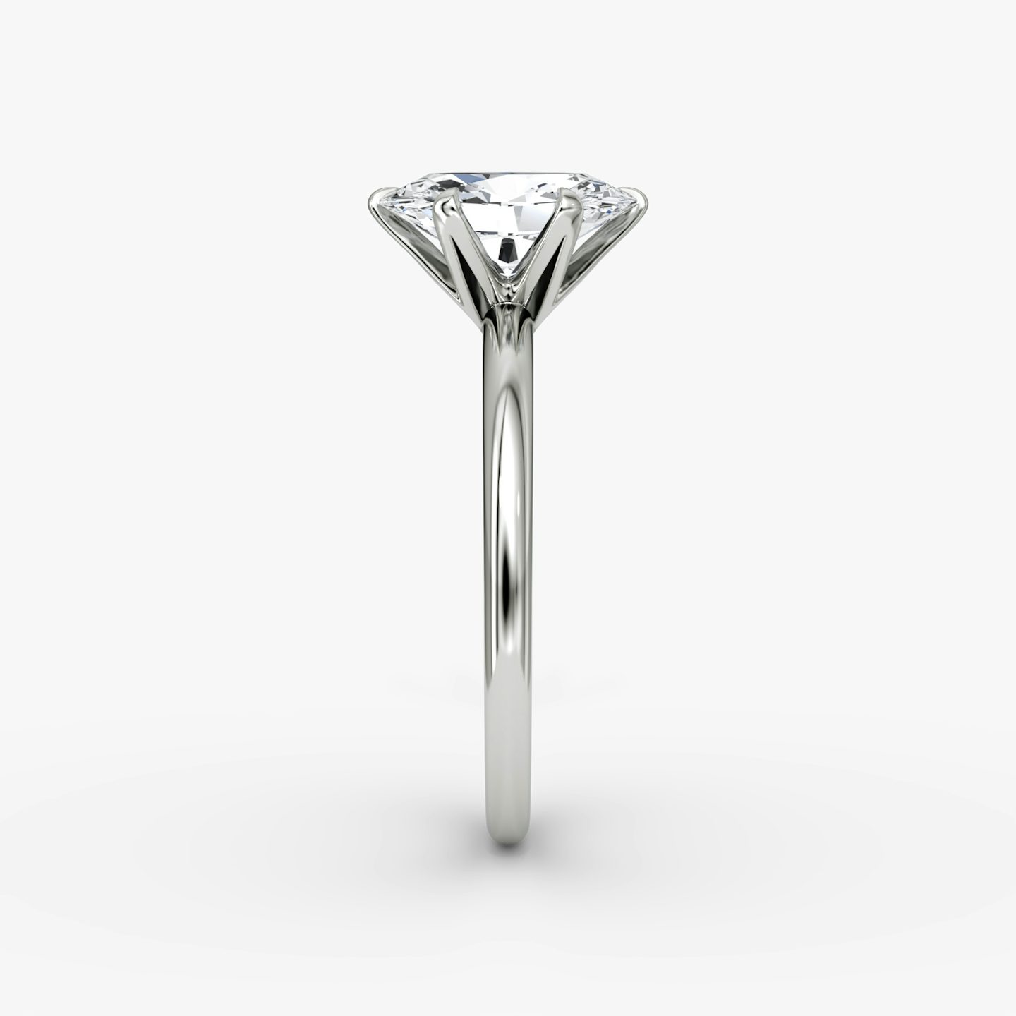 V | Ovale | 18k | Or blanc 18 carats | Anneau: Simple | Orientation du diamant: vertical | Poids en carats: Voir le stock total