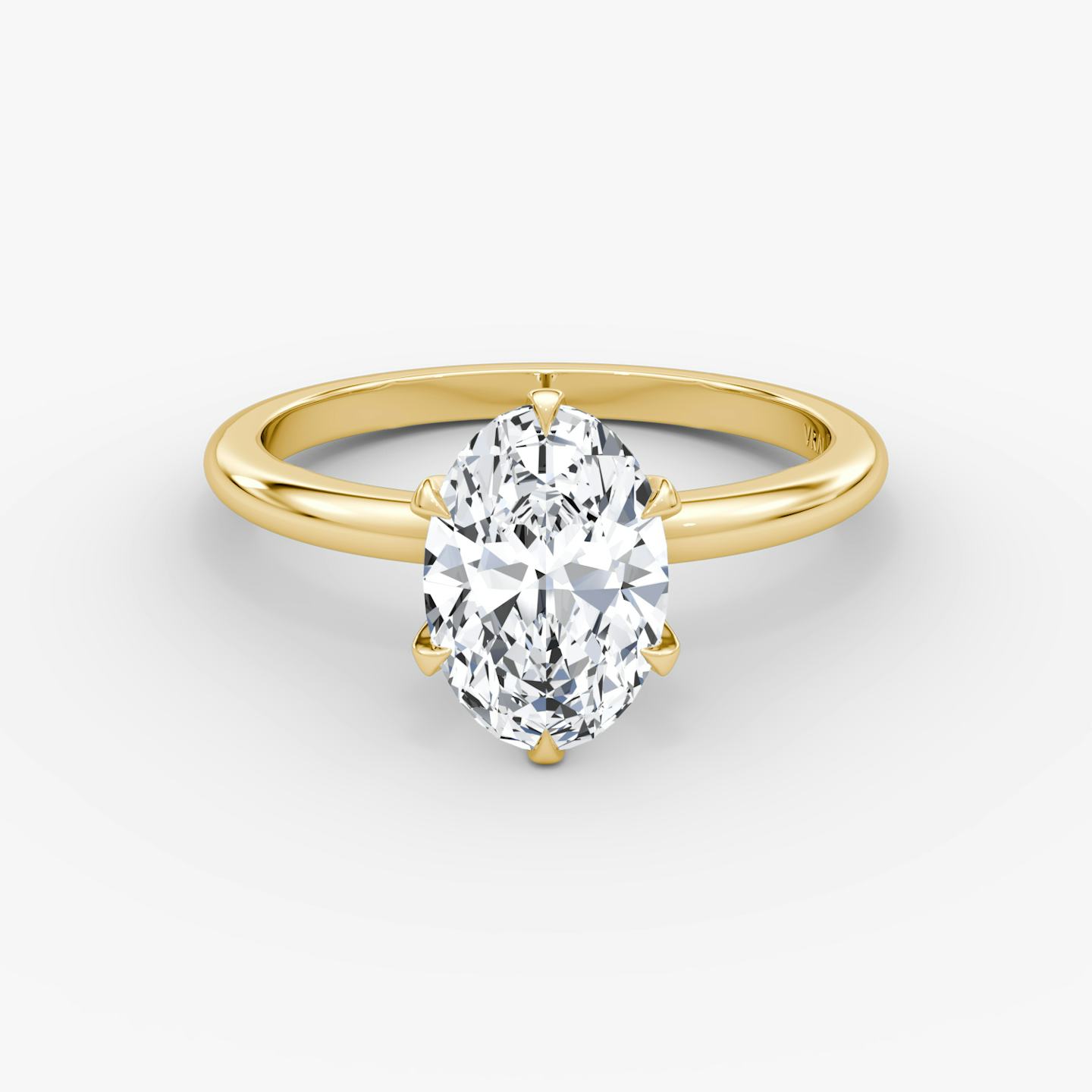 The V | Oval | 18k | 18k Yellow Gold | Band: Plain | Diamond orientation: vertical | Carat weight: See full inventory