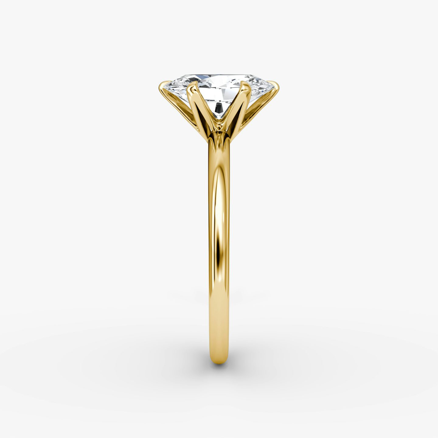 The V | oval | 18k | yellow-gold | bandAccent: plain | diamondOrientation: vertical | caratWeight: other