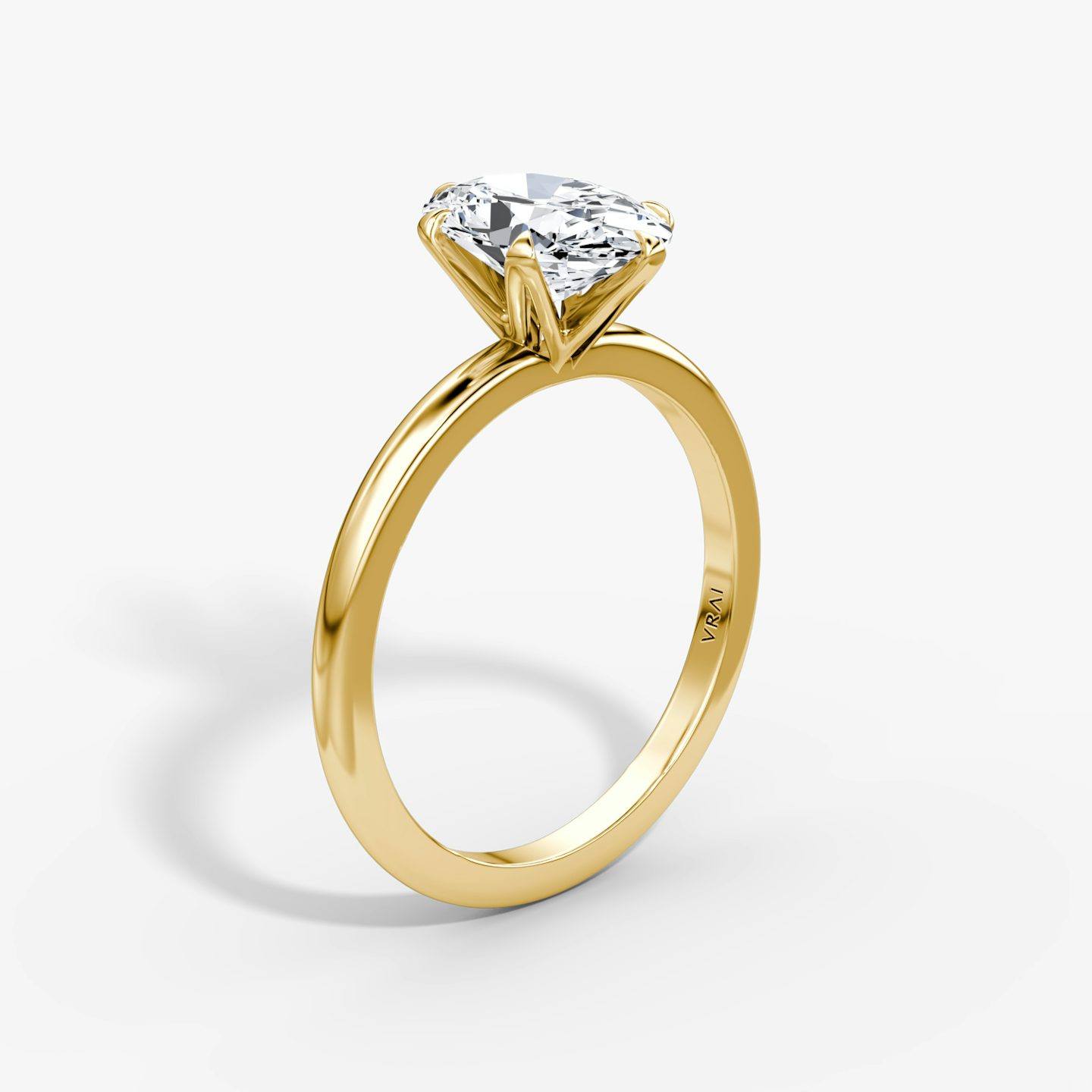 The V | oval | 18k | yellow-gold | bandAccent: plain | diamondOrientation: vertical | caratWeight: other