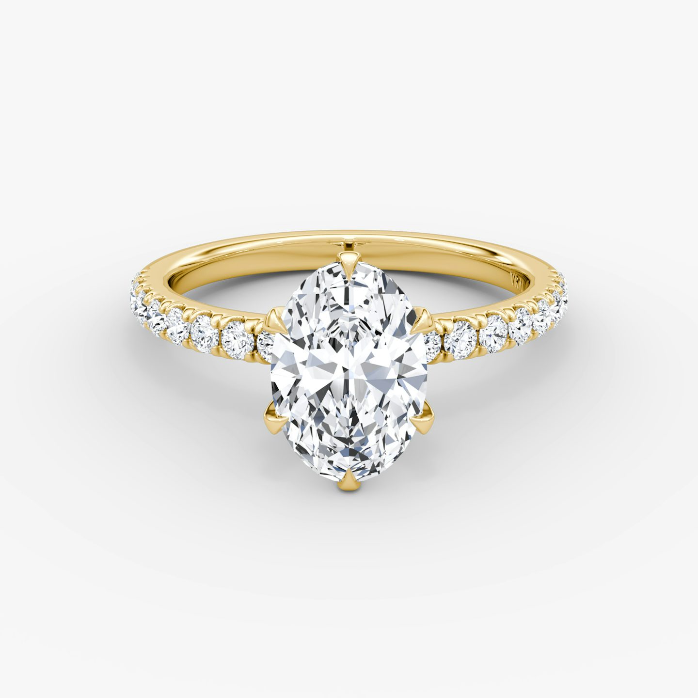 V | oval | 18k | yellow-gold | bandAccent: pave | diamondOrientation: vertical | caratWeight: other