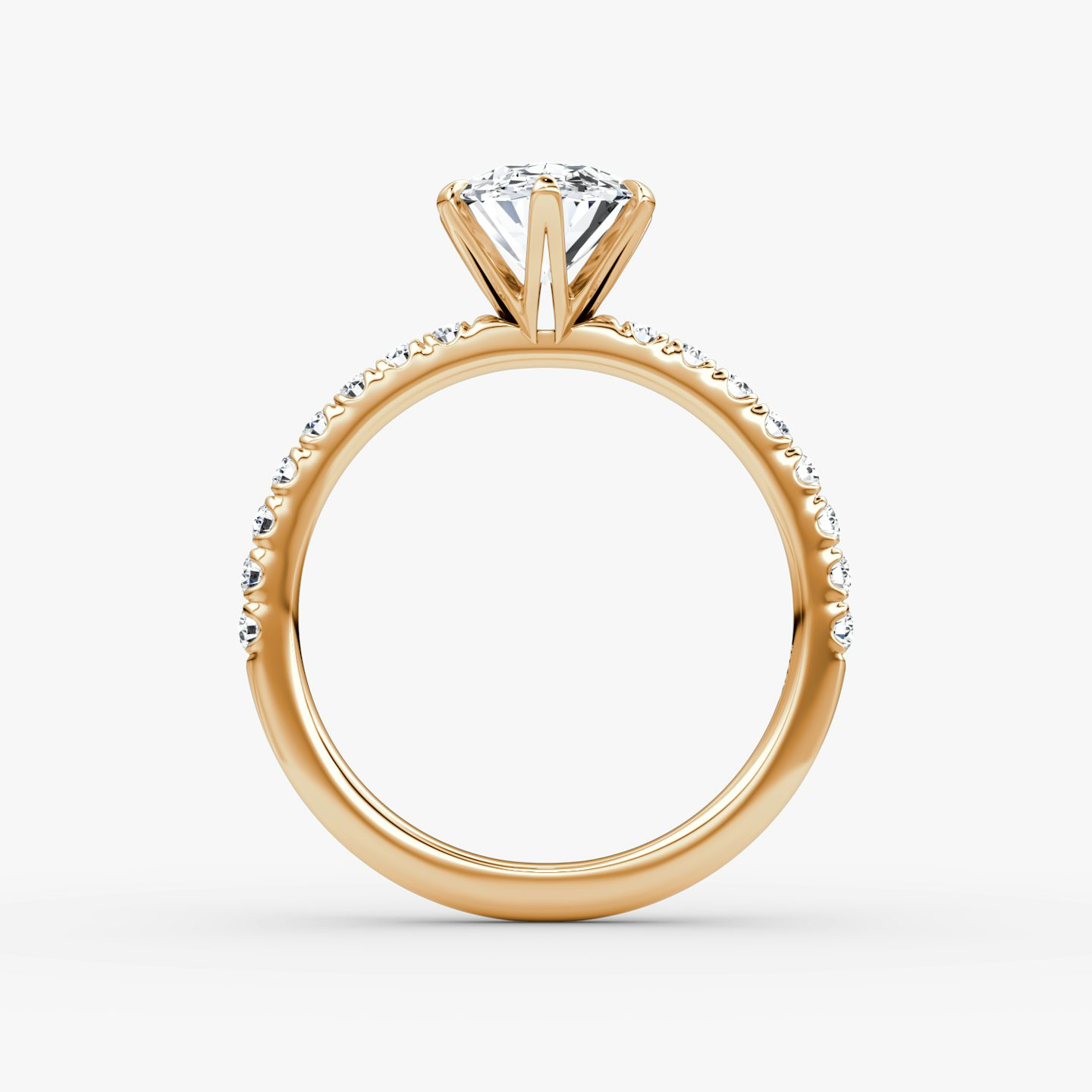 The V | Oval | 14k | 14k Rose Gold | Band: Pavé | Diamond orientation: vertical | Carat weight: See full inventory