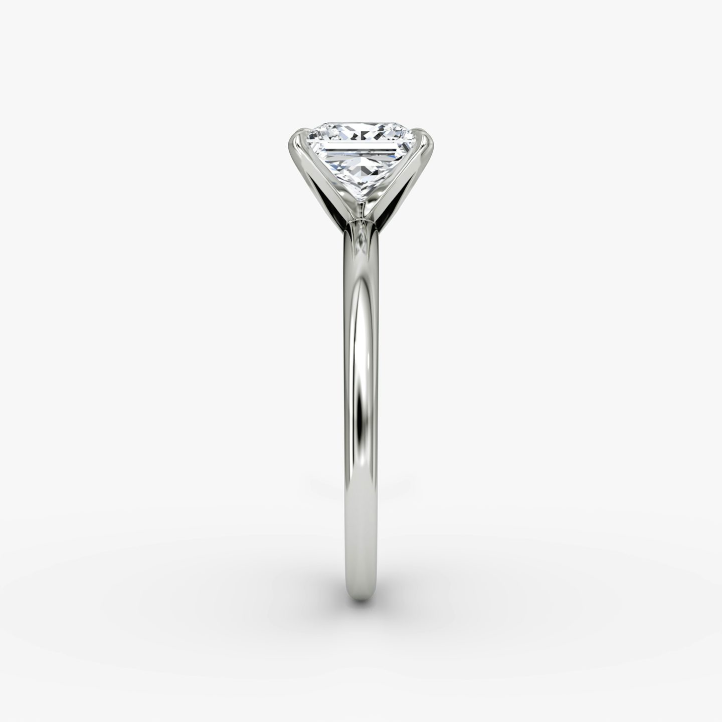 The V | Princess | Platinum | Band: Plain | Diamond orientation: vertical | Carat weight: See full inventory