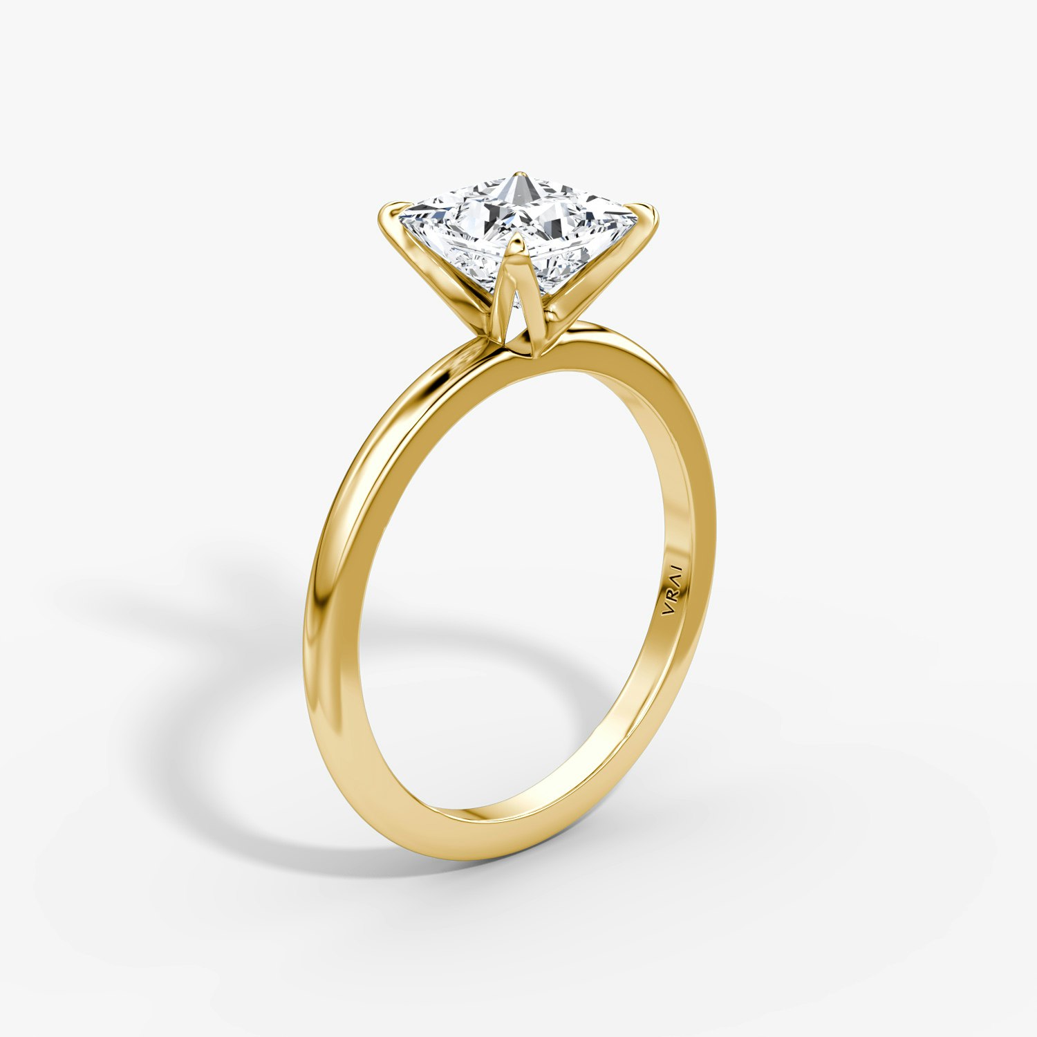 V Princess Engagement Ring | 18k Yellow Gold