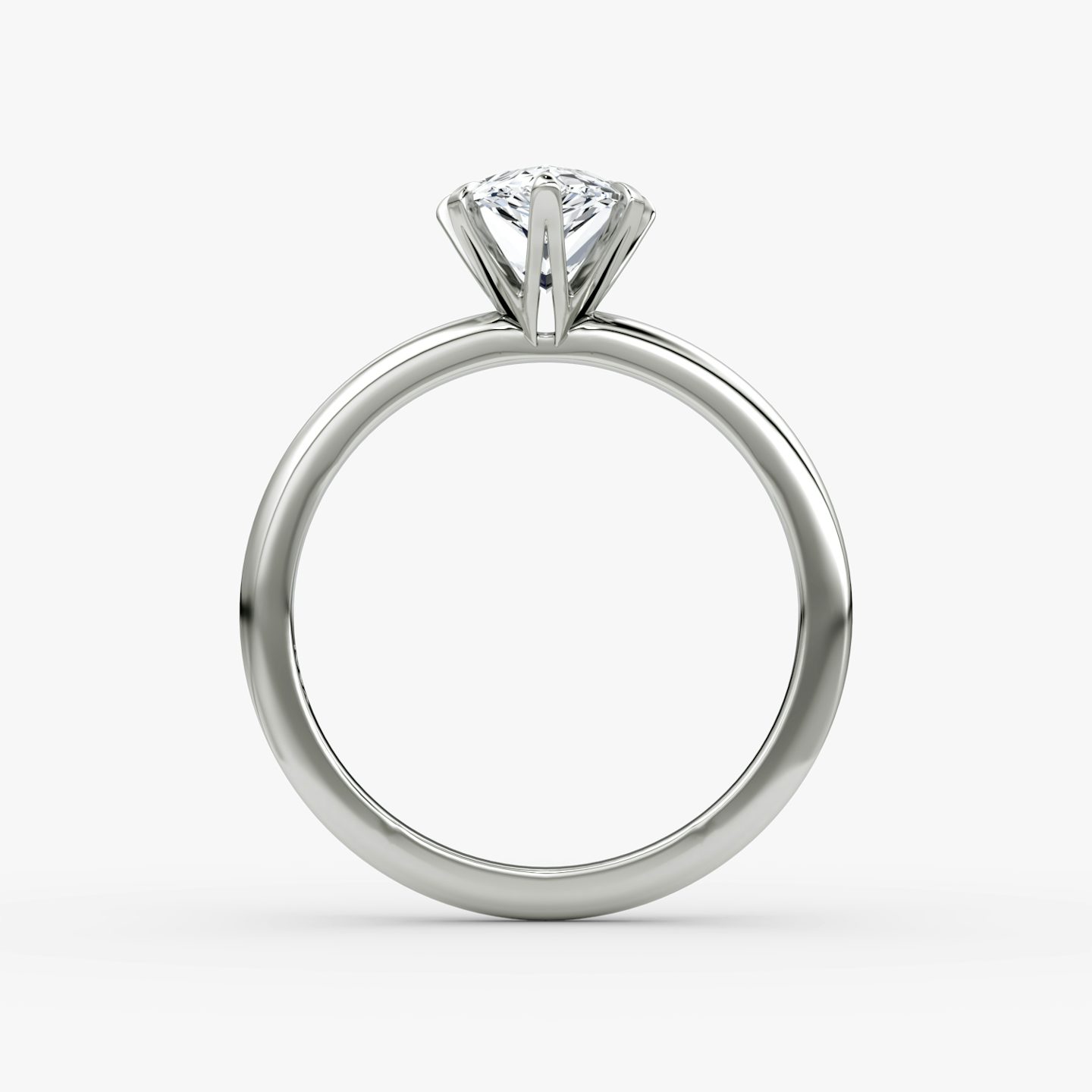 The V | Pear | 18k | 18k White Gold | Band: Plain | Diamond orientation: vertical | Carat weight: See full inventory