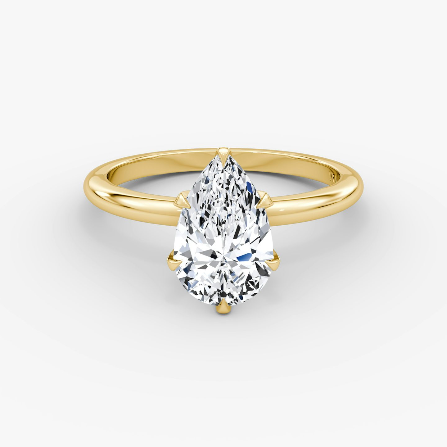 The V | Pear | 18k | 18k Yellow Gold | Band: Plain | Diamond orientation: vertical | Carat weight: See full inventory