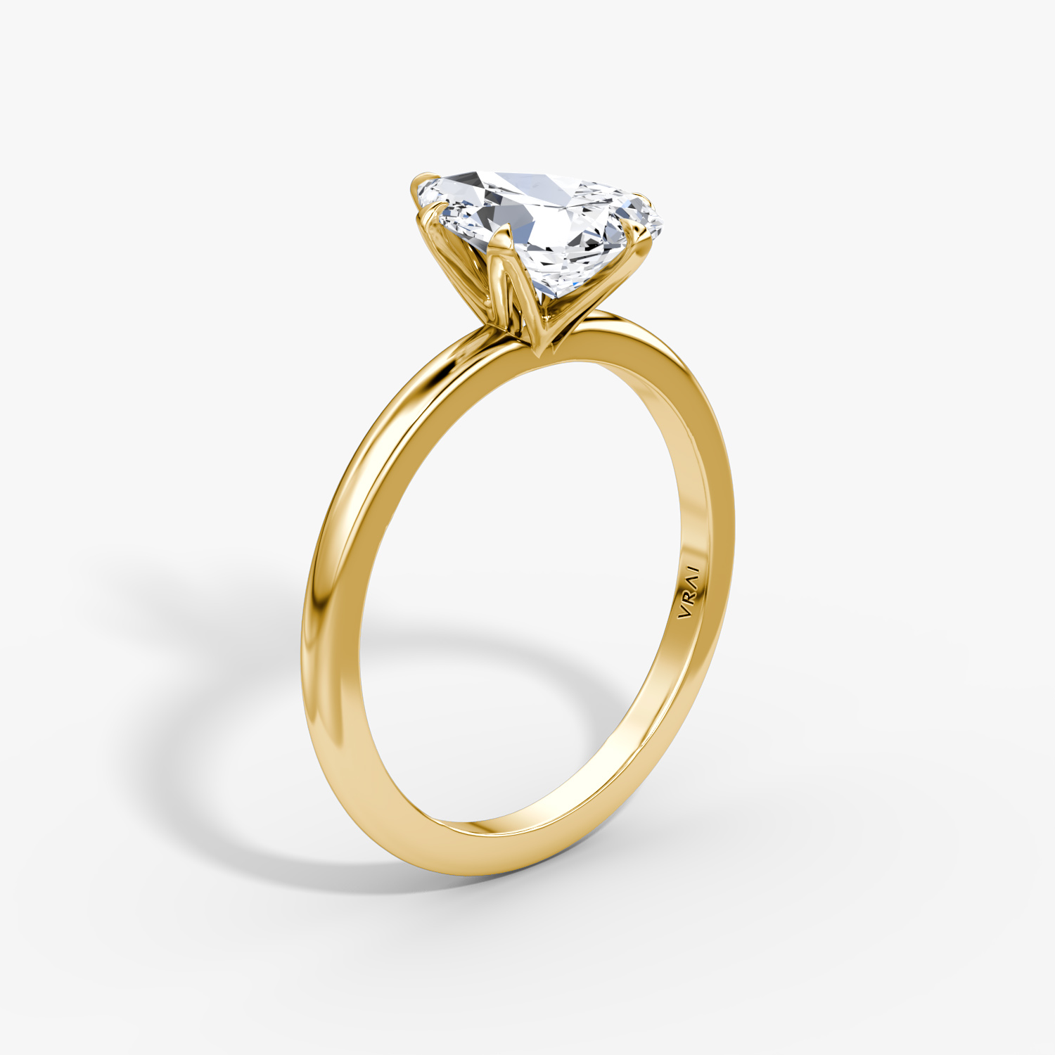 V Pear Engagement Ring | 18k Yellow Gold