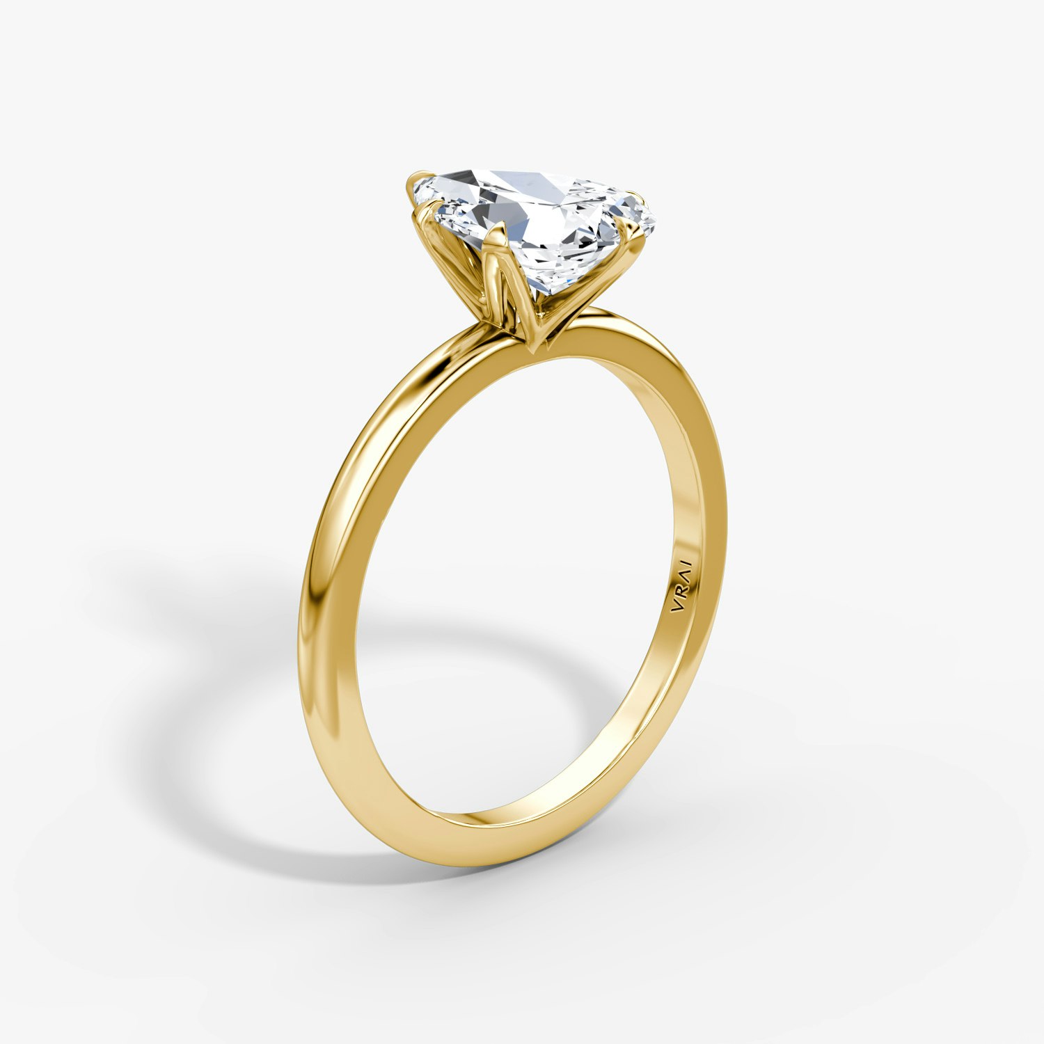 V Pear Engagement Ring | 18k Yellow Gold