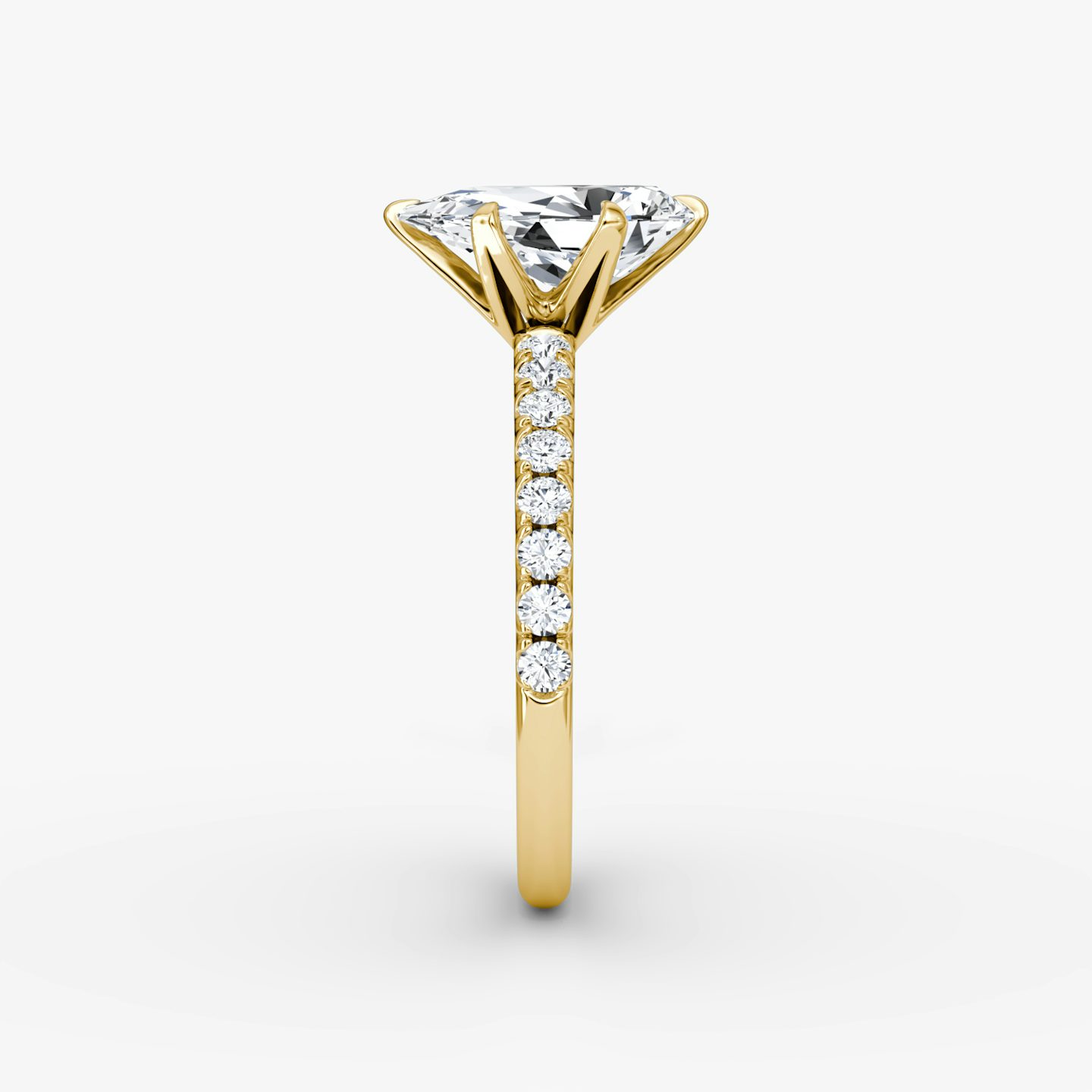 The V | Pear | 18k | 18k Yellow Gold | Band: Pavé | Diamond orientation: vertical | Carat weight: See full inventory
