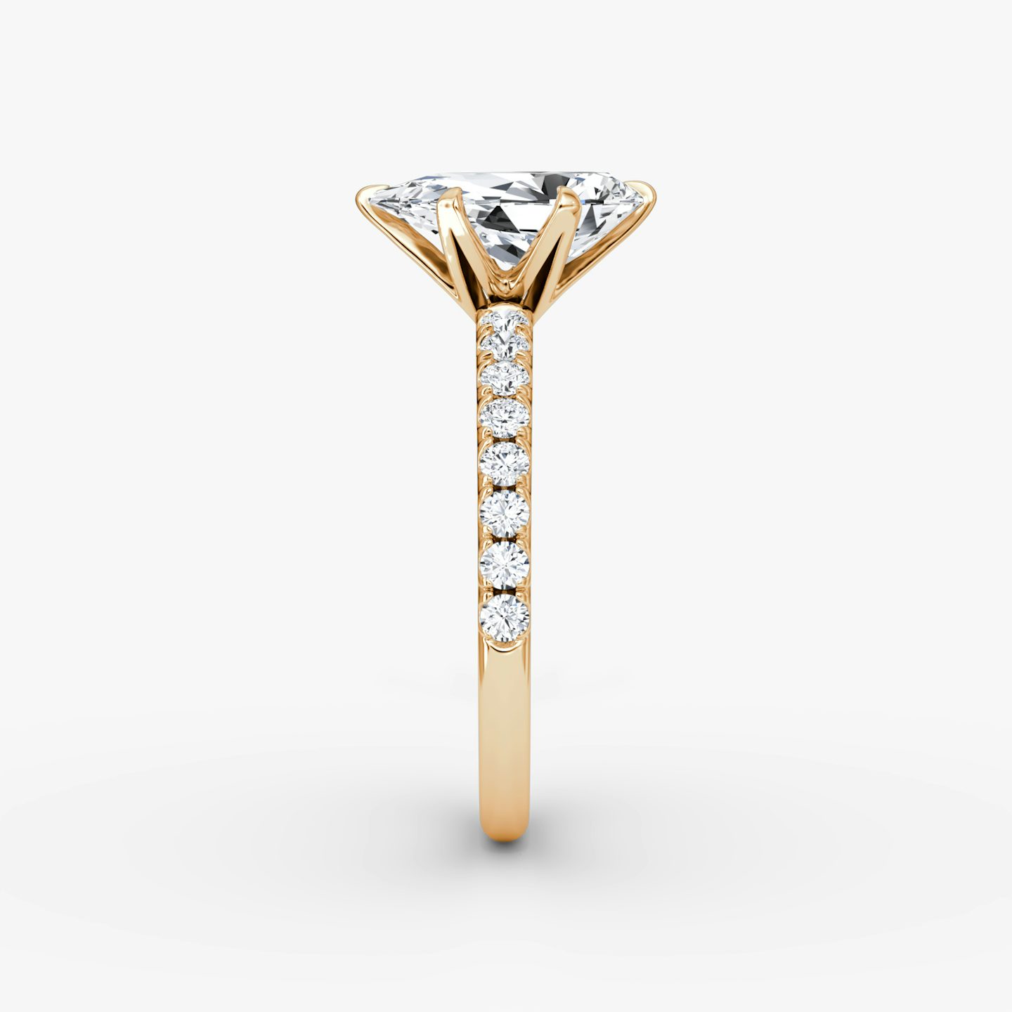 The V | Pear | 14k | 14k Rose Gold | Band: Pavé | Diamond orientation: vertical | Carat weight: See full inventory