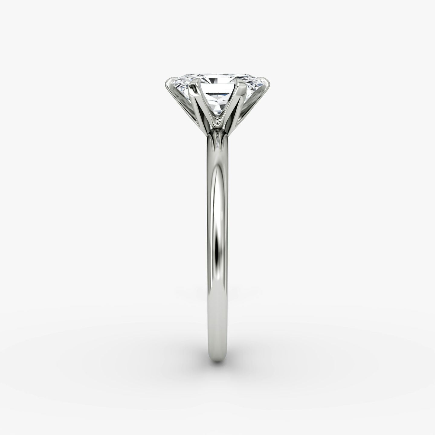 The V | Radiant | Platinum | Band: Plain | Diamond orientation: vertical | Carat weight: See full inventory