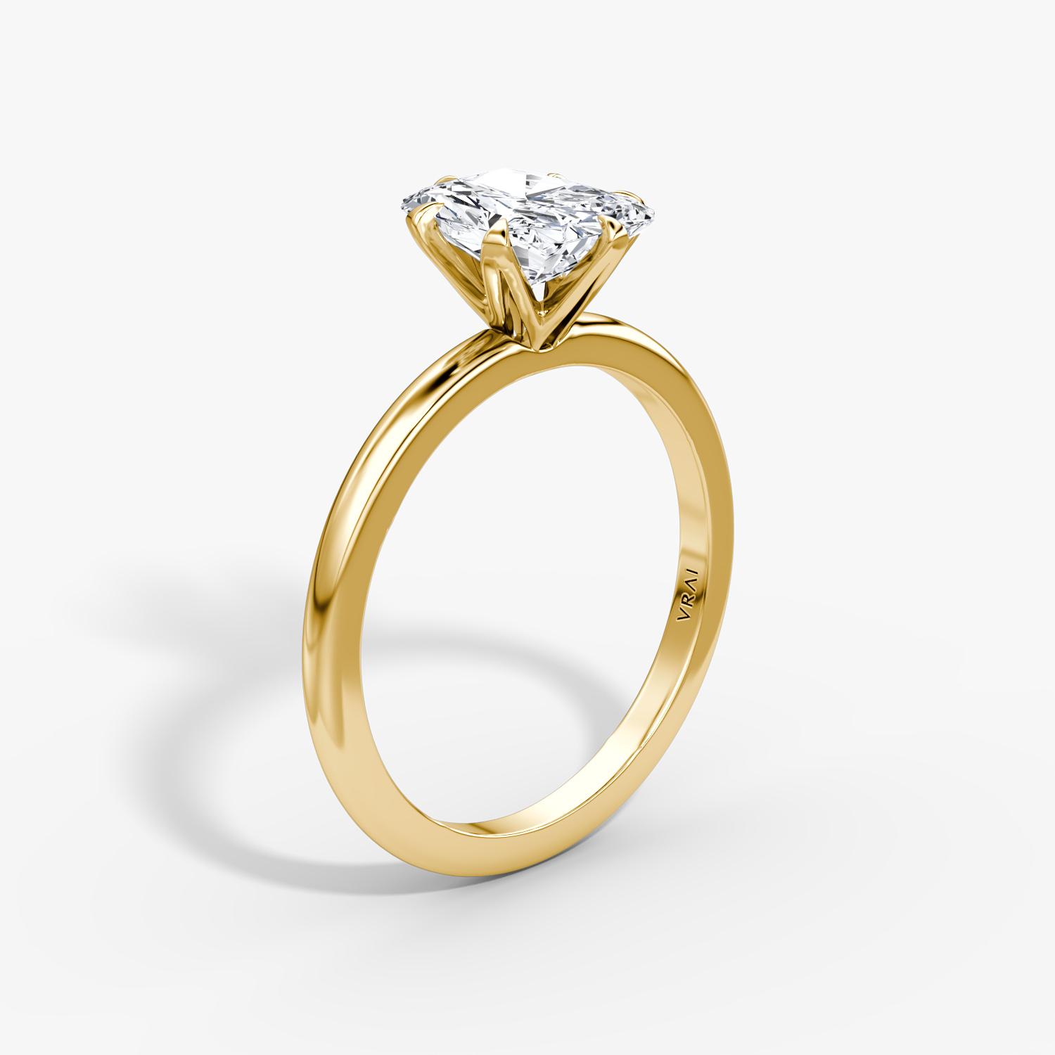 V Radiant Engagement Ring | 18k Yellow Gold