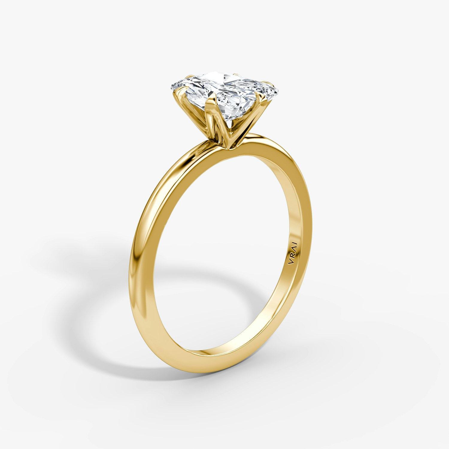 V Radiant Engagement Ring | 18k Yellow Gold
