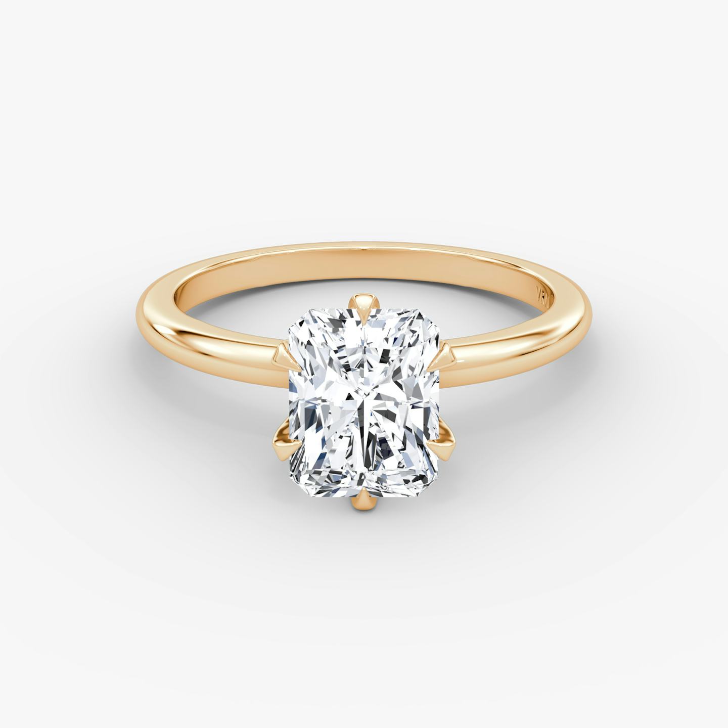 The V | Radiant | 14k | 14k Rose Gold | Band: Plain | Diamond orientation: vertical | Carat weight: See full inventory
