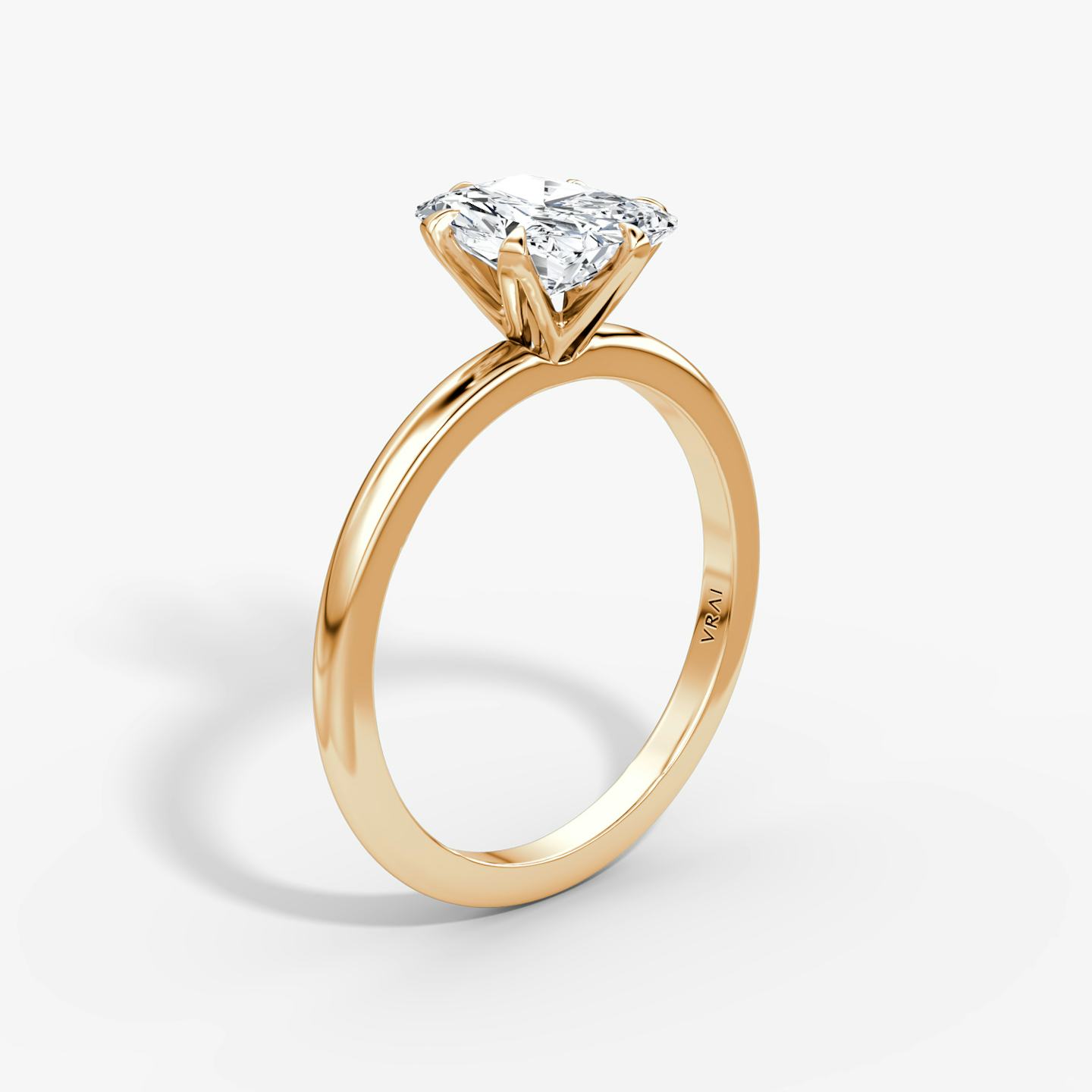 The V | Radiant | 14k | 14k Rose Gold | Band: Plain | Diamond orientation: vertical | Carat weight: See full inventory