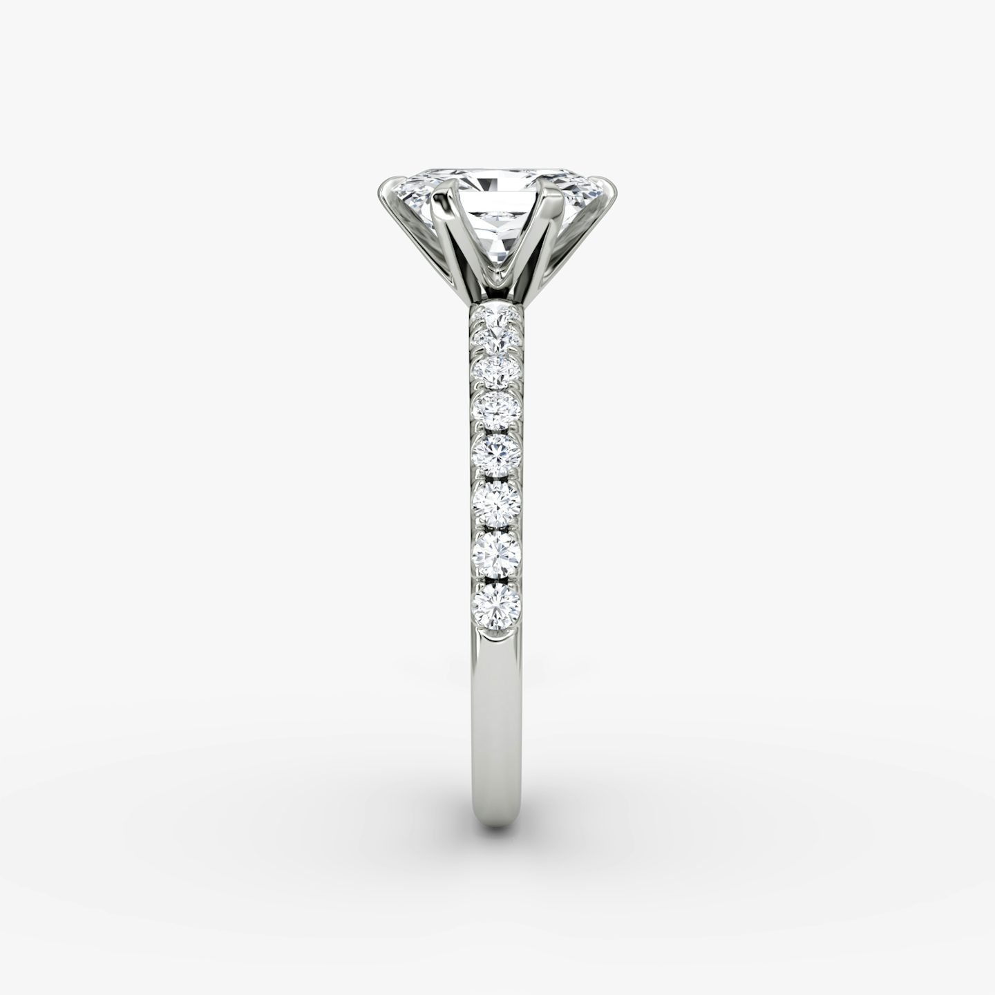 The V | Radiant | 18k | 18k White Gold | Band: Pavé | Diamond orientation: vertical | Carat weight: See full inventory