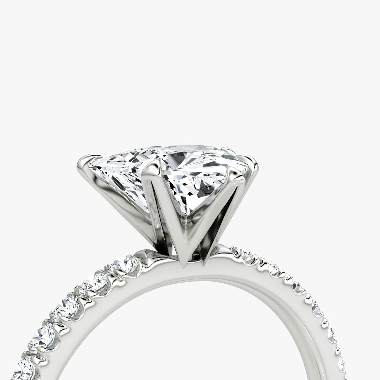 The V | Trillion | 18k | 18k White Gold | Band: Pavé | Diamond orientation: vertical | Carat weight: See full inventory