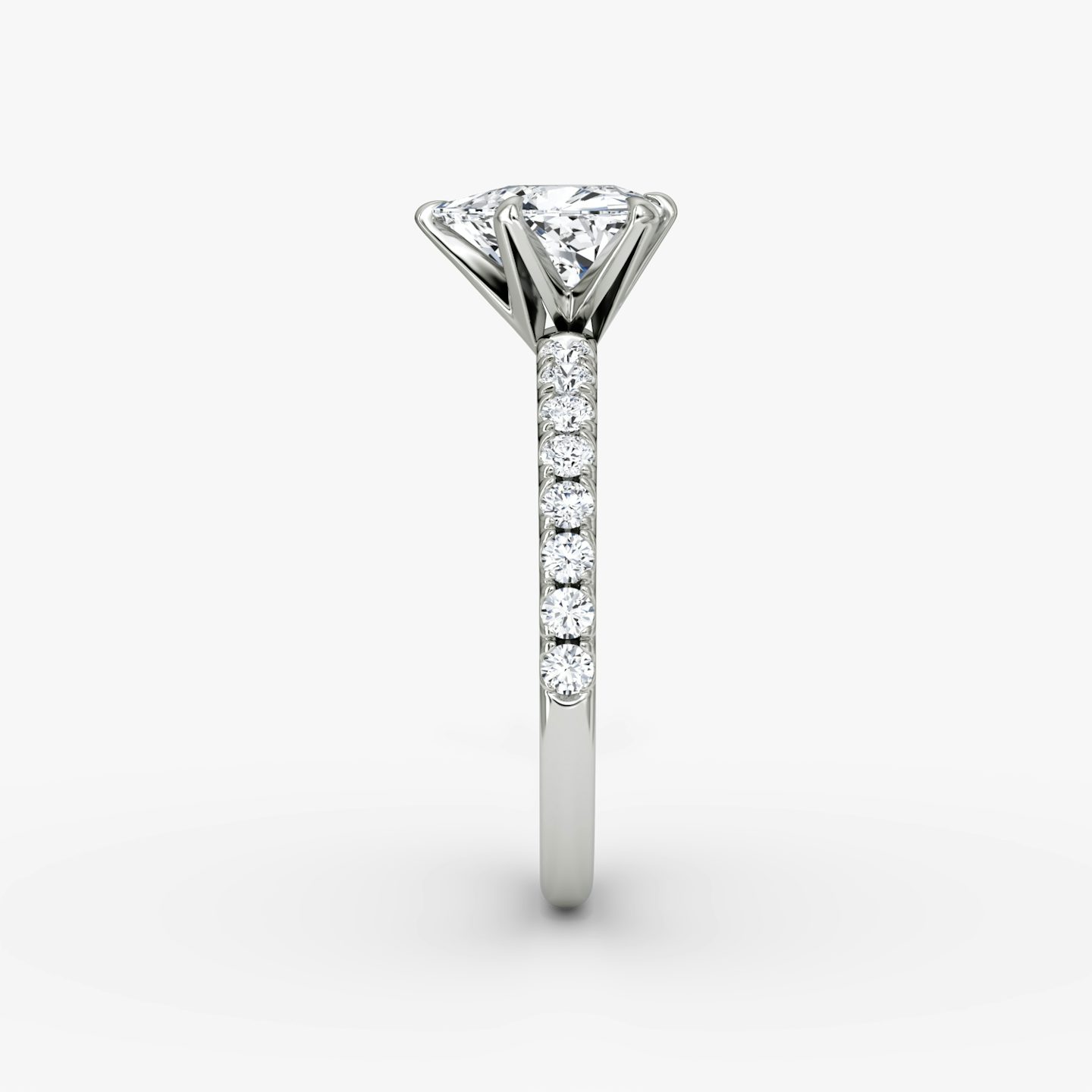 The V | Trillion | 18k | 18k White Gold | Band: Pavé | Diamond orientation: vertical | Carat weight: See full inventory