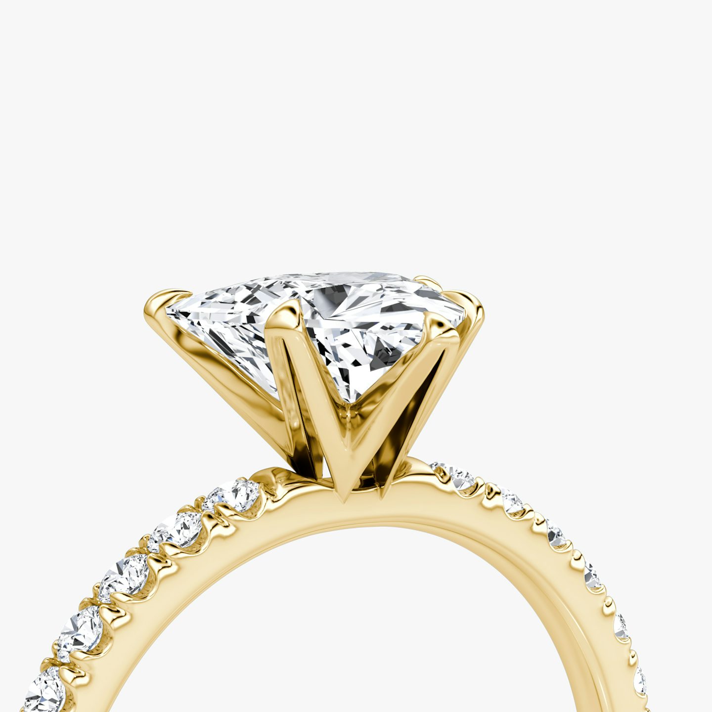The V | Trillion | 18k | 18k Yellow Gold | Band: Pavé | Diamond orientation: vertical | Carat weight: See full inventory