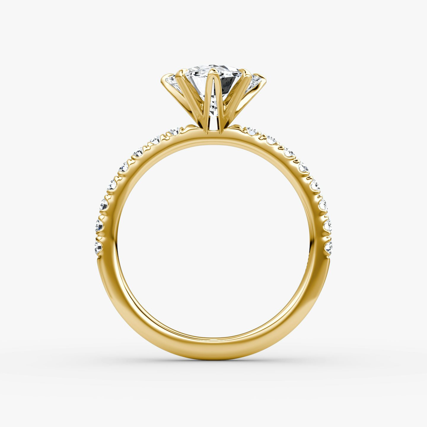 The V | Trillion | 18k | 18k Yellow Gold | Band: Pavé | Diamond orientation: vertical | Carat weight: See full inventory