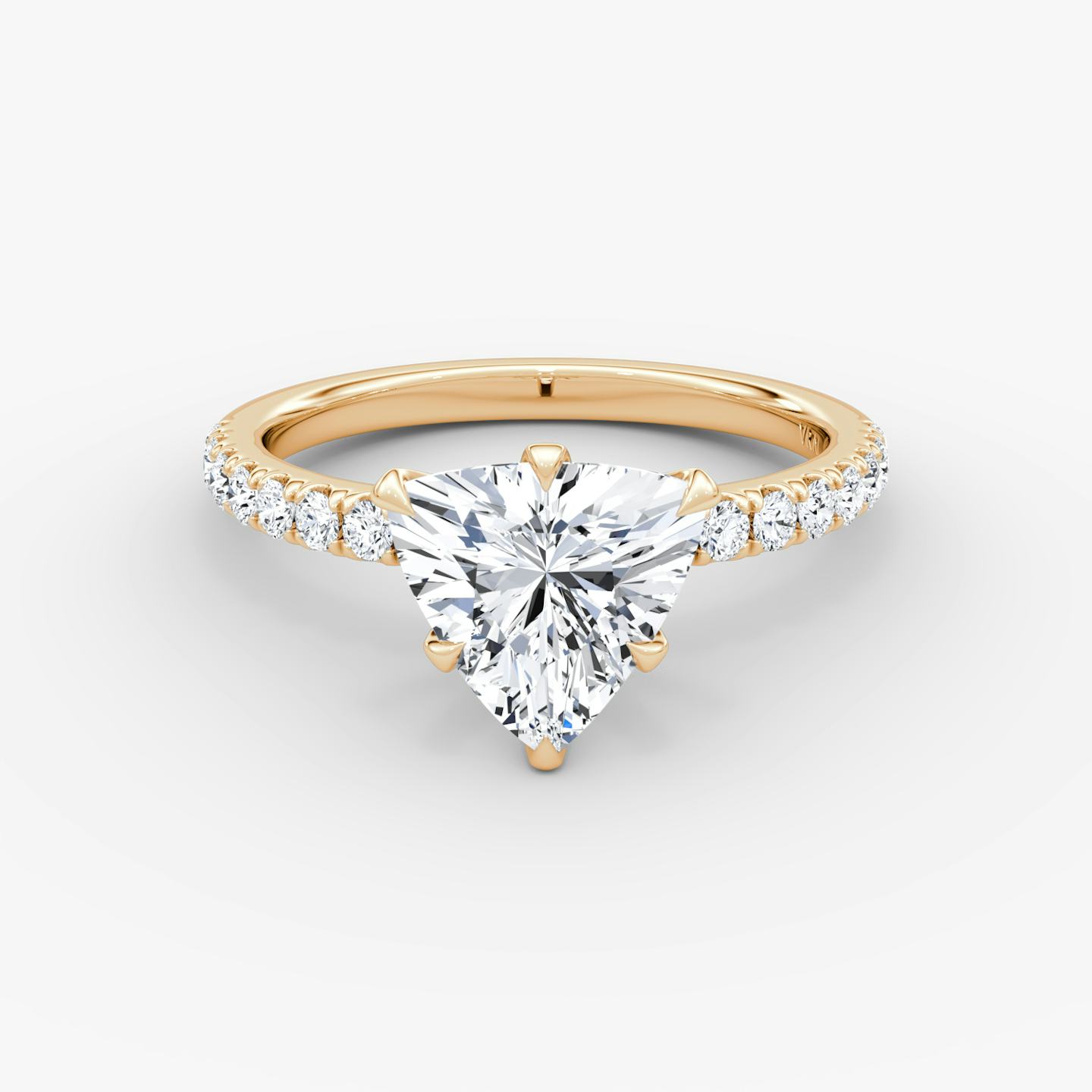 The V | Trillion | 14k | 14k Rose Gold | Band: Pavé | Diamond orientation: vertical | Carat weight: See full inventory