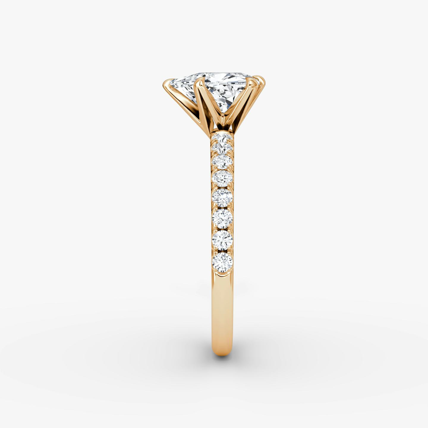 The V | Trillion | 14k | 14k Rose Gold | Band: Pavé | Diamond orientation: vertical | Carat weight: See full inventory