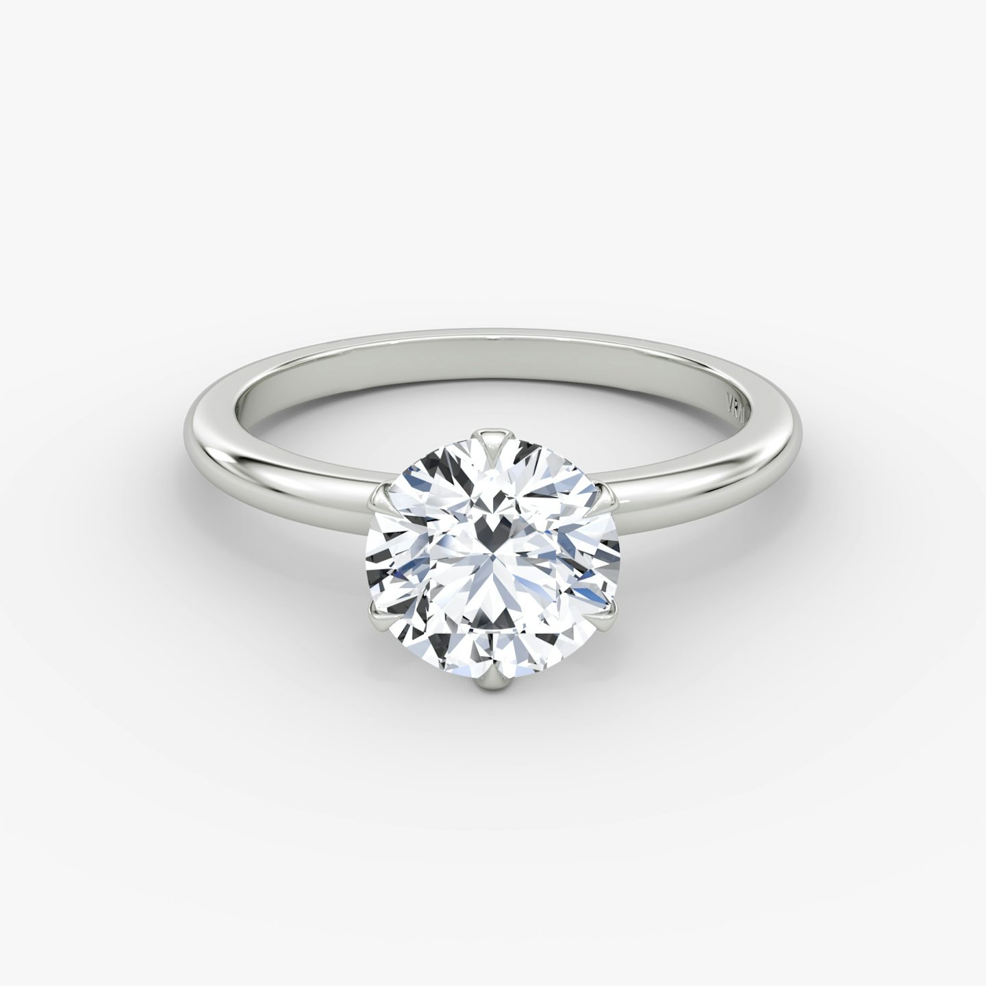 The V | Round Brilliant | 18k | 18k White Gold | Band: Plain | Carat weight: See full inventory | Diamond orientation: vertical