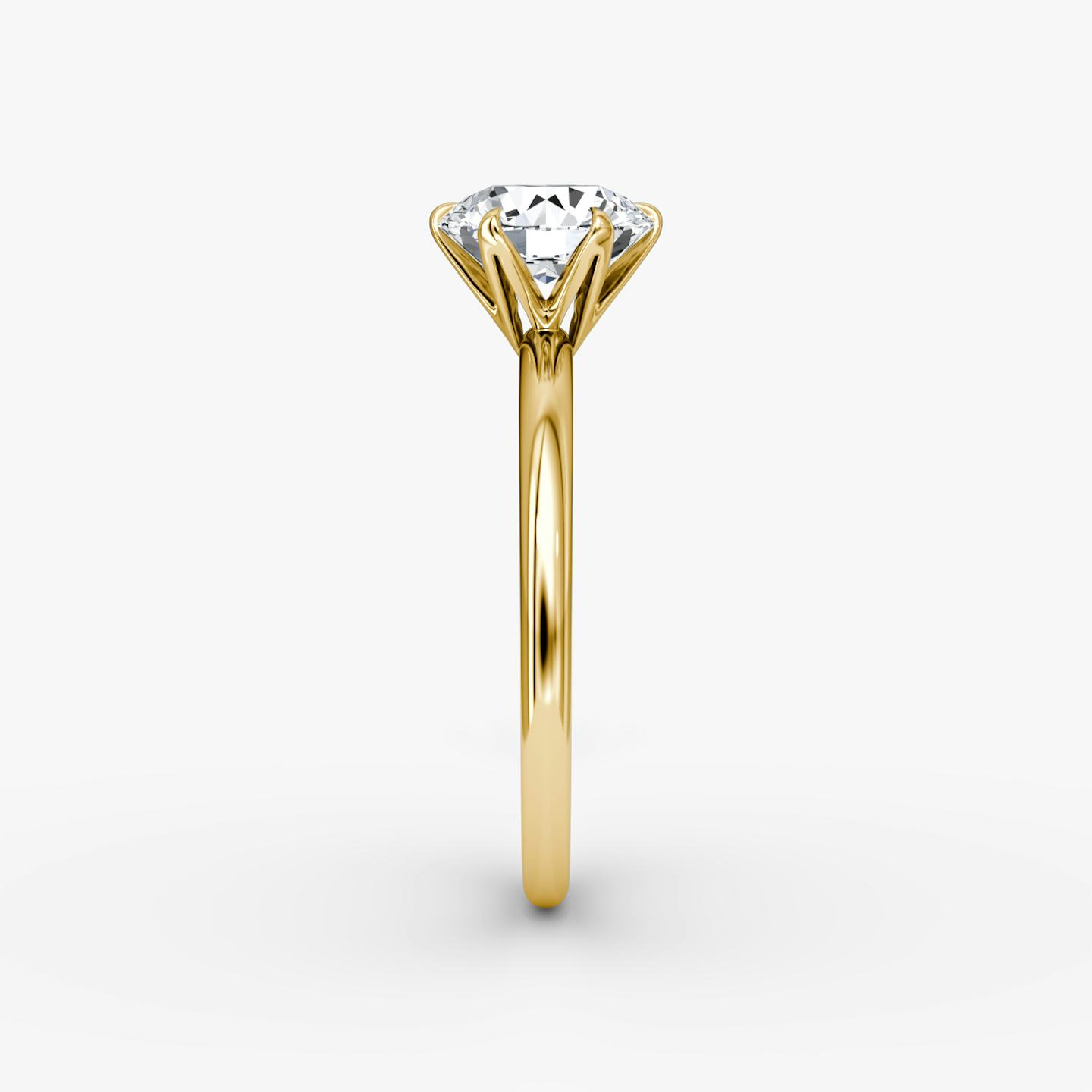 The V | Round Brilliant | 18k | 18k Yellow Gold | Band: Plain | Carat weight: See full inventory | Diamond orientation: vertical
