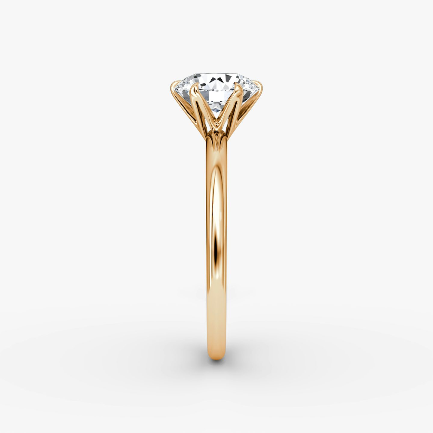The V | Round Brilliant | 14k | 14k Rose Gold | Band: Plain | Carat weight: 2 | Diamond orientation: vertical