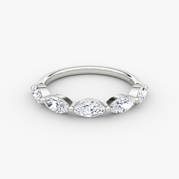 The Single Shared Prong Marquise BandMarquise | White Gold