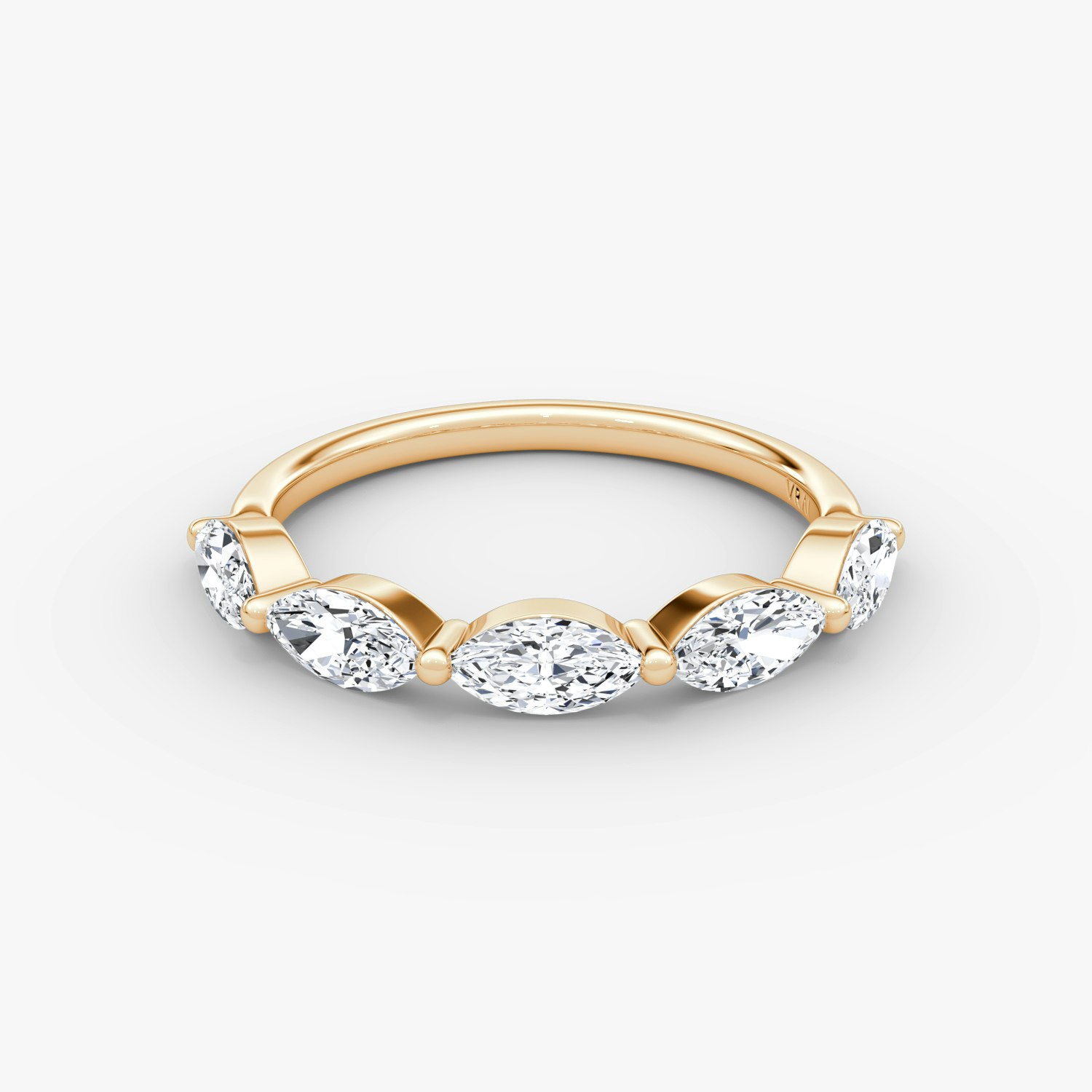 VRAI The Single Shared Prong Marquise Bands Marquise Wedding Bands | 14k Rose Gold
