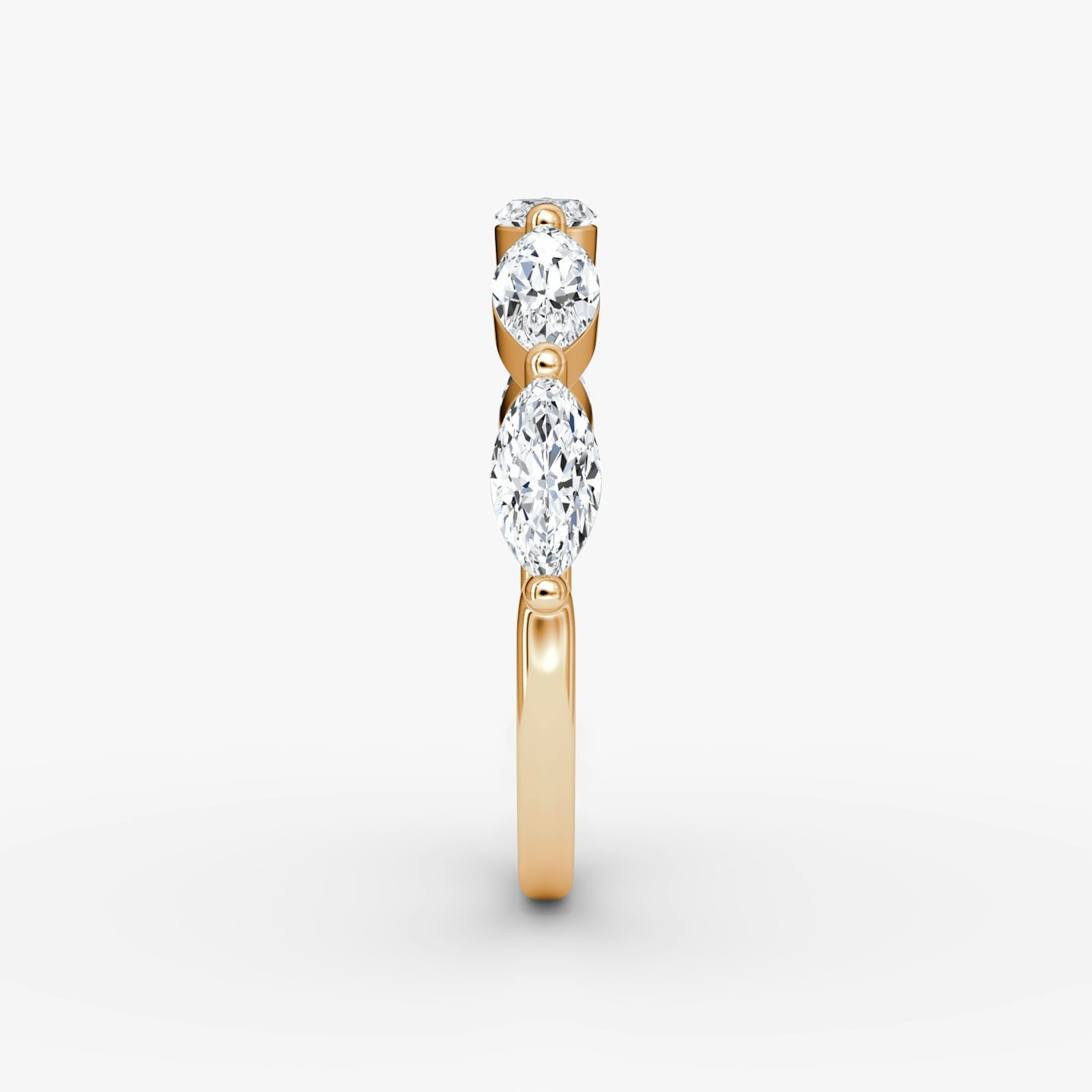 Marquise Single Shared Prong Ehering | Pavé Marquise | 14k | 14k Roségold
