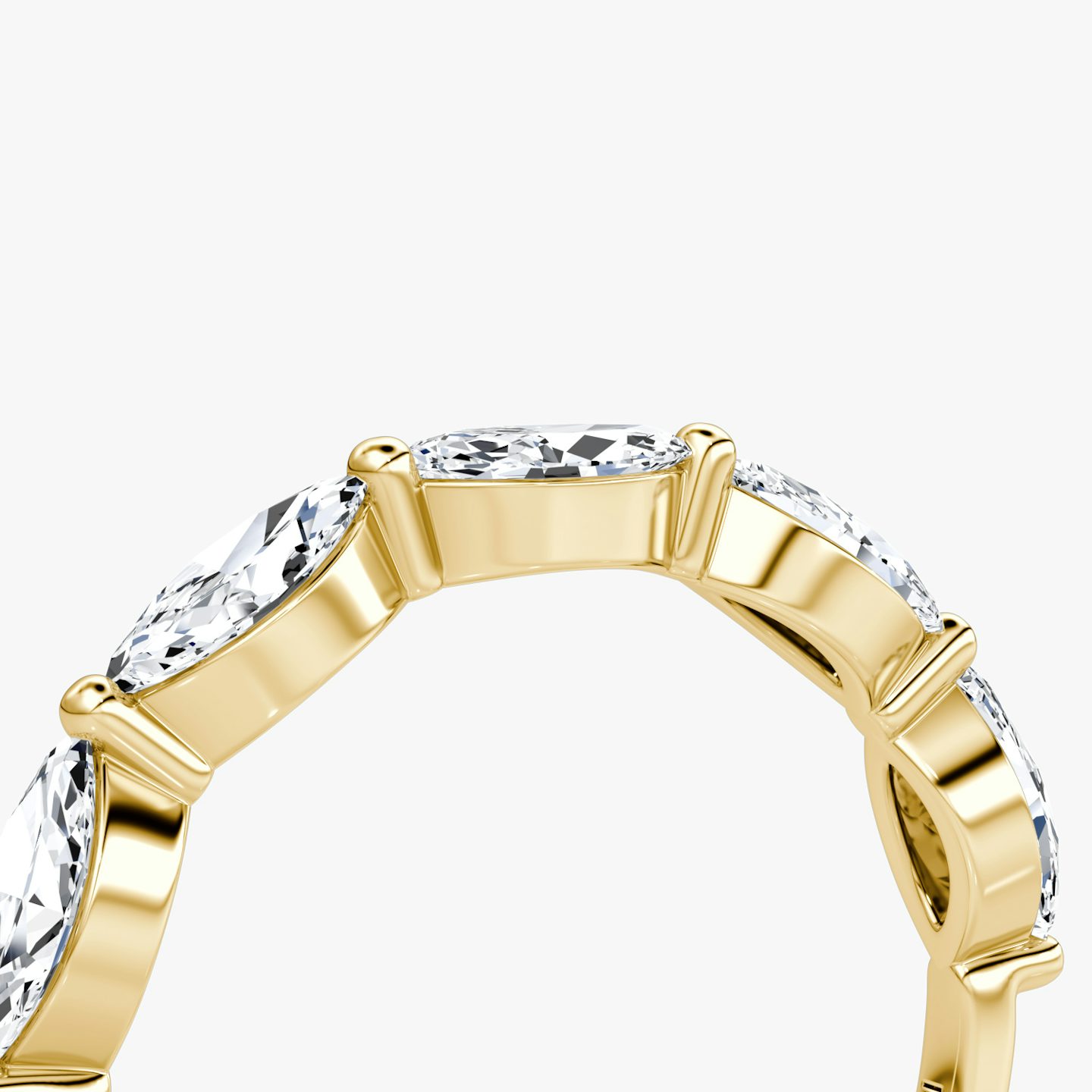 Alliance Single Shared Prong Marquise | Pavé Marquise | 18k | Or jaune 18 carats