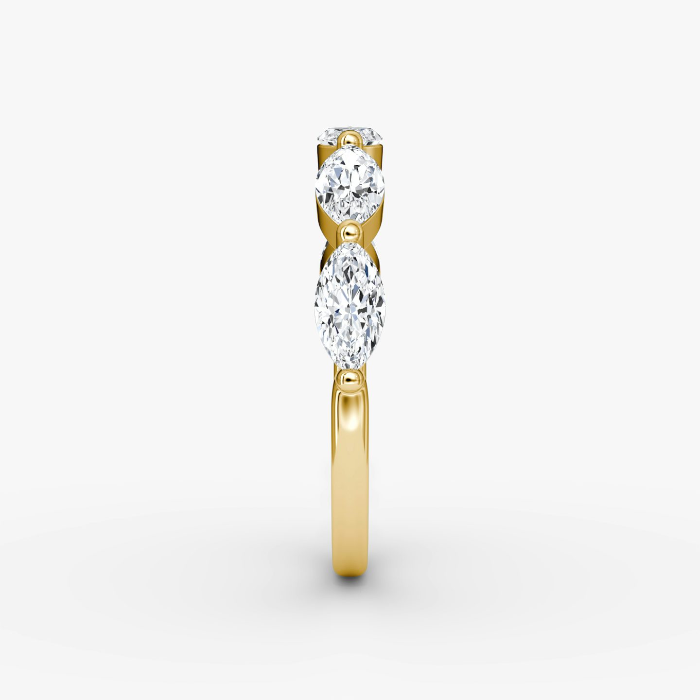 Alliance Single Shared Prong Marquise | Pavé Marquise | 18k | Or jaune 18 carats