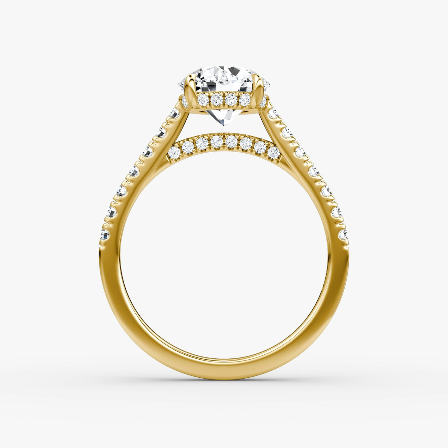 undefined | Round Brilliant | 18k | 18k Yellow Gold | Band: Pavé | Carat weight: See full inventory | Diamond orientation: vertical