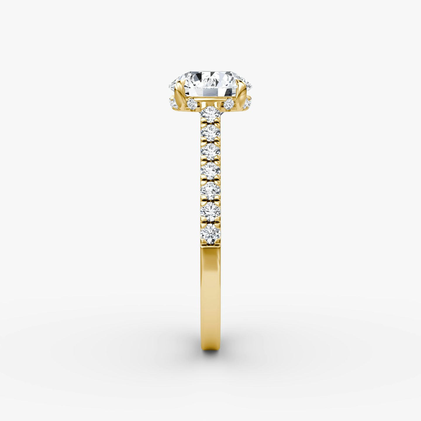 undefined | Round Brilliant | 18k | 18k Yellow Gold | Band: Pavé | Carat weight: See full inventory | Diamond orientation: vertical