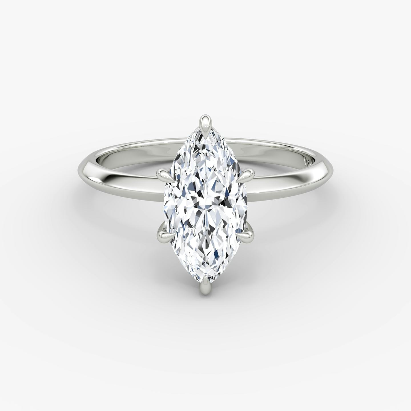 The Knife-Edge | Pavé Marquise | Platinum | Band: Plain | Setting style: Hidden Halo | Diamond orientation: vertical | Carat weight: See full inventory