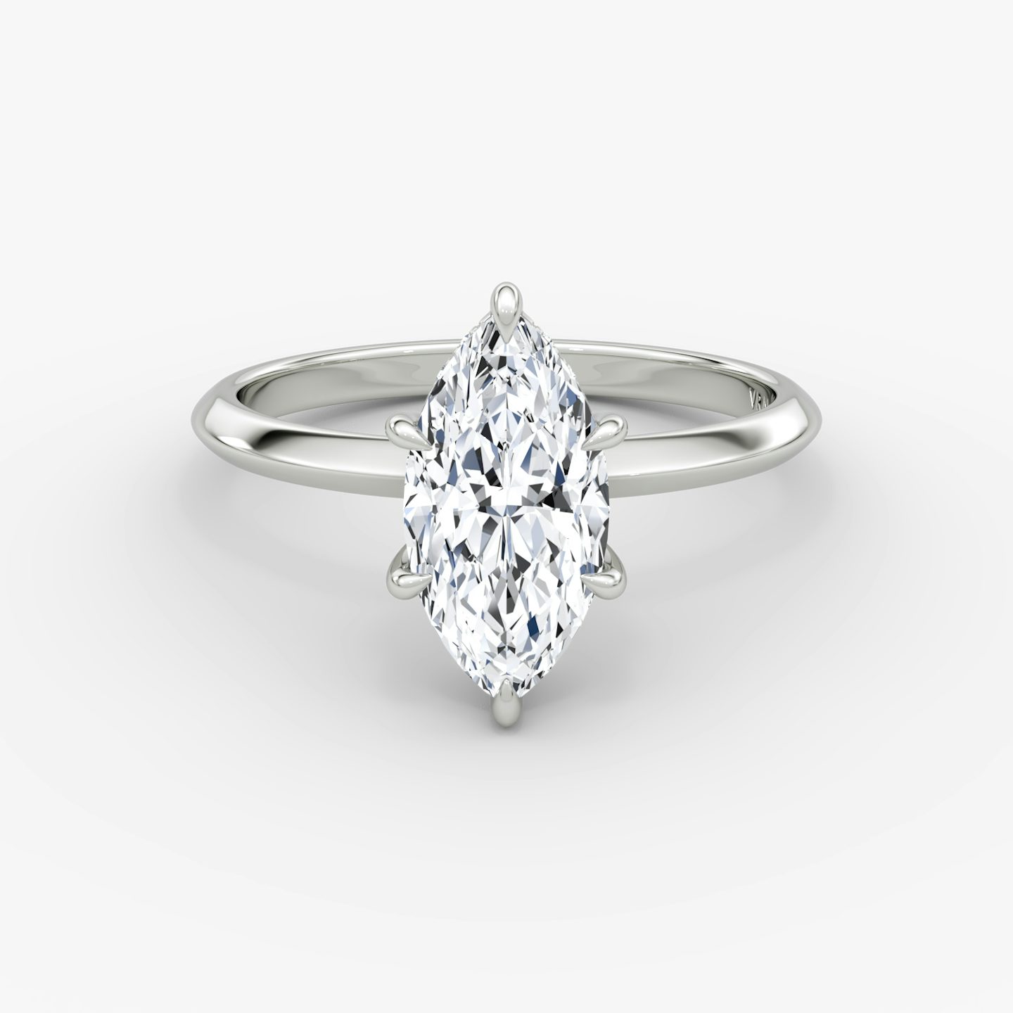 The Knife-Edge | Pavé Marquise | 18k | 18k White Gold | Band: Plain | Setting style: Hidden Halo | Diamond orientation: vertical | Carat weight: See full inventory