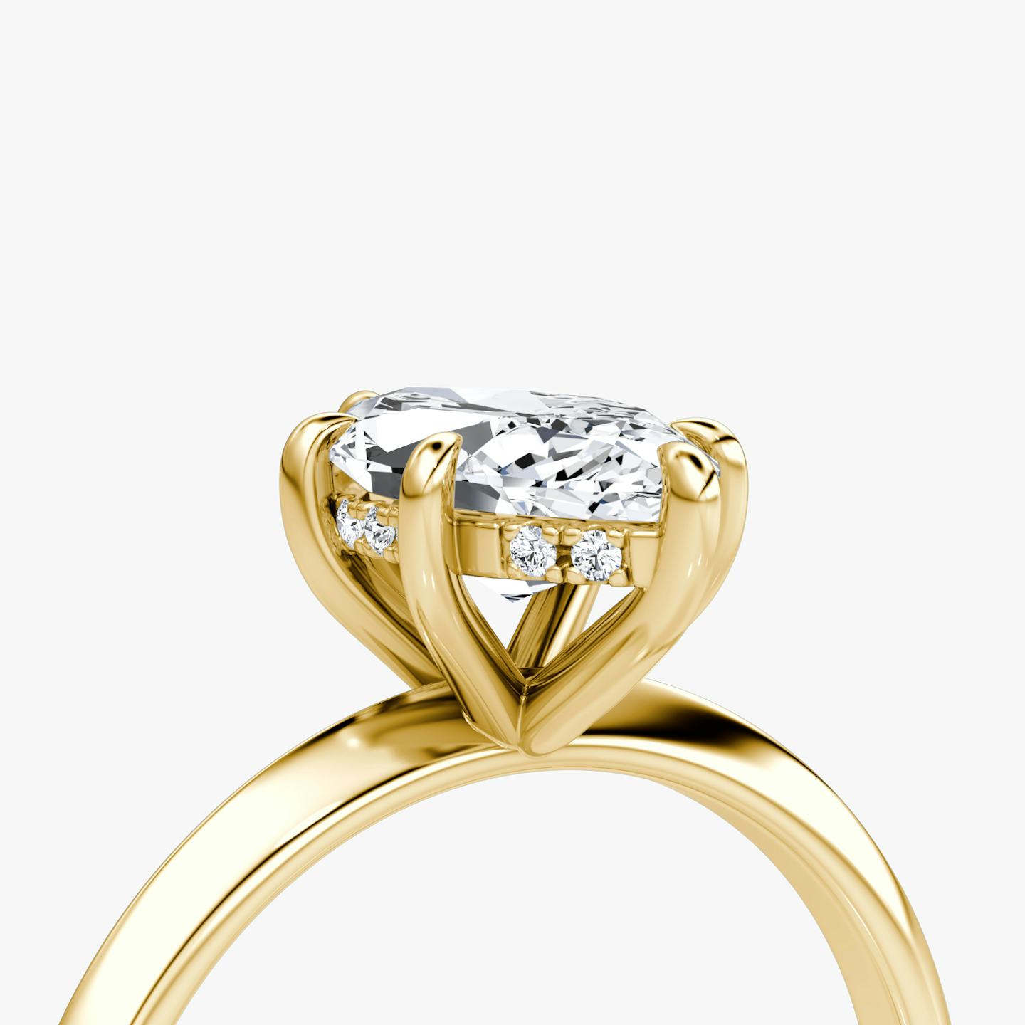 The Knife-Edge | Pavé Marquise | 18k | 18k Yellow Gold | Band: Plain | Setting style: Hidden Halo | Diamond orientation: vertical | Carat weight: See full inventory