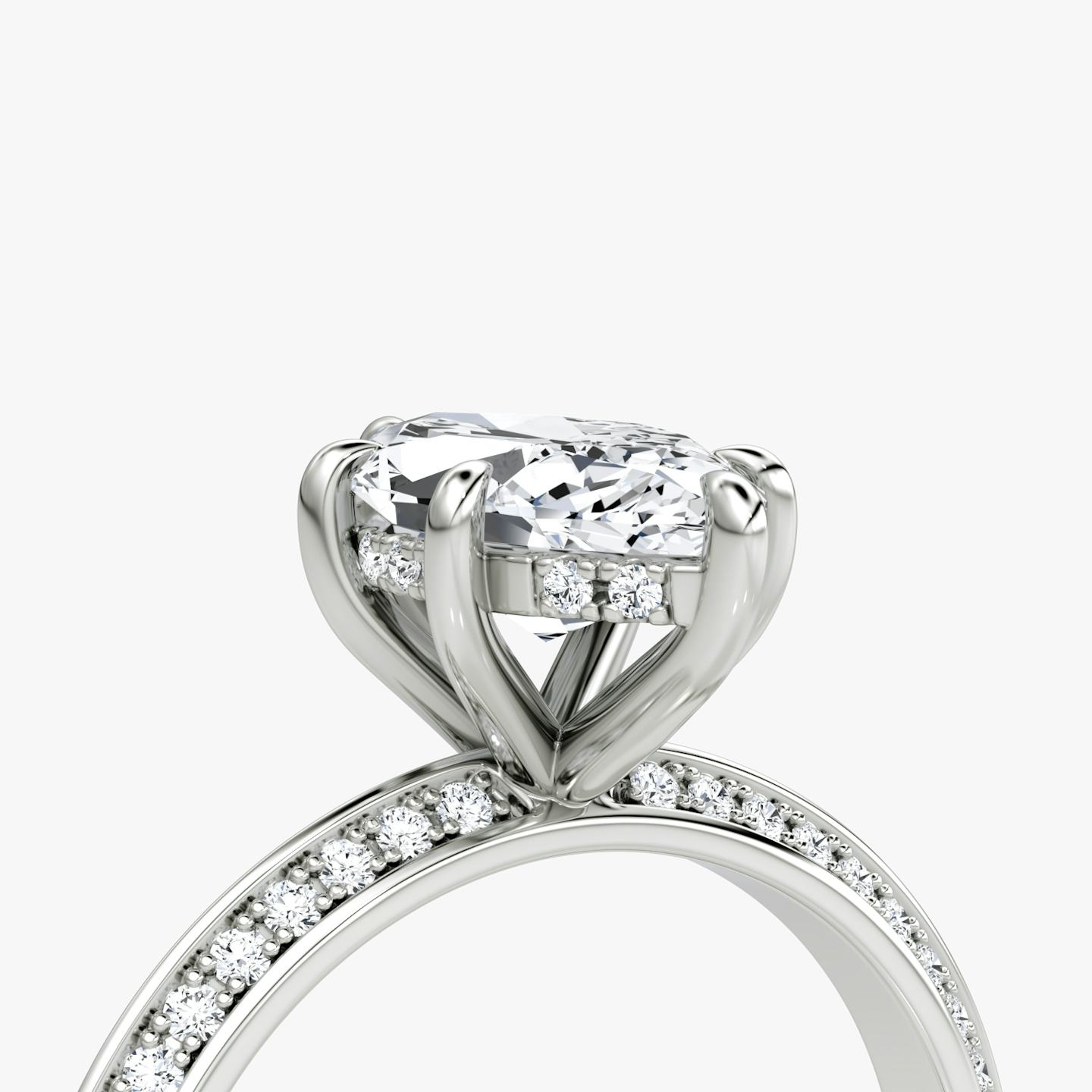 The Knife-Edge | Pavé Marquise | Platinum | Band: Pavé | Setting style: Hidden Halo | Diamond orientation: vertical | Carat weight: See full inventory